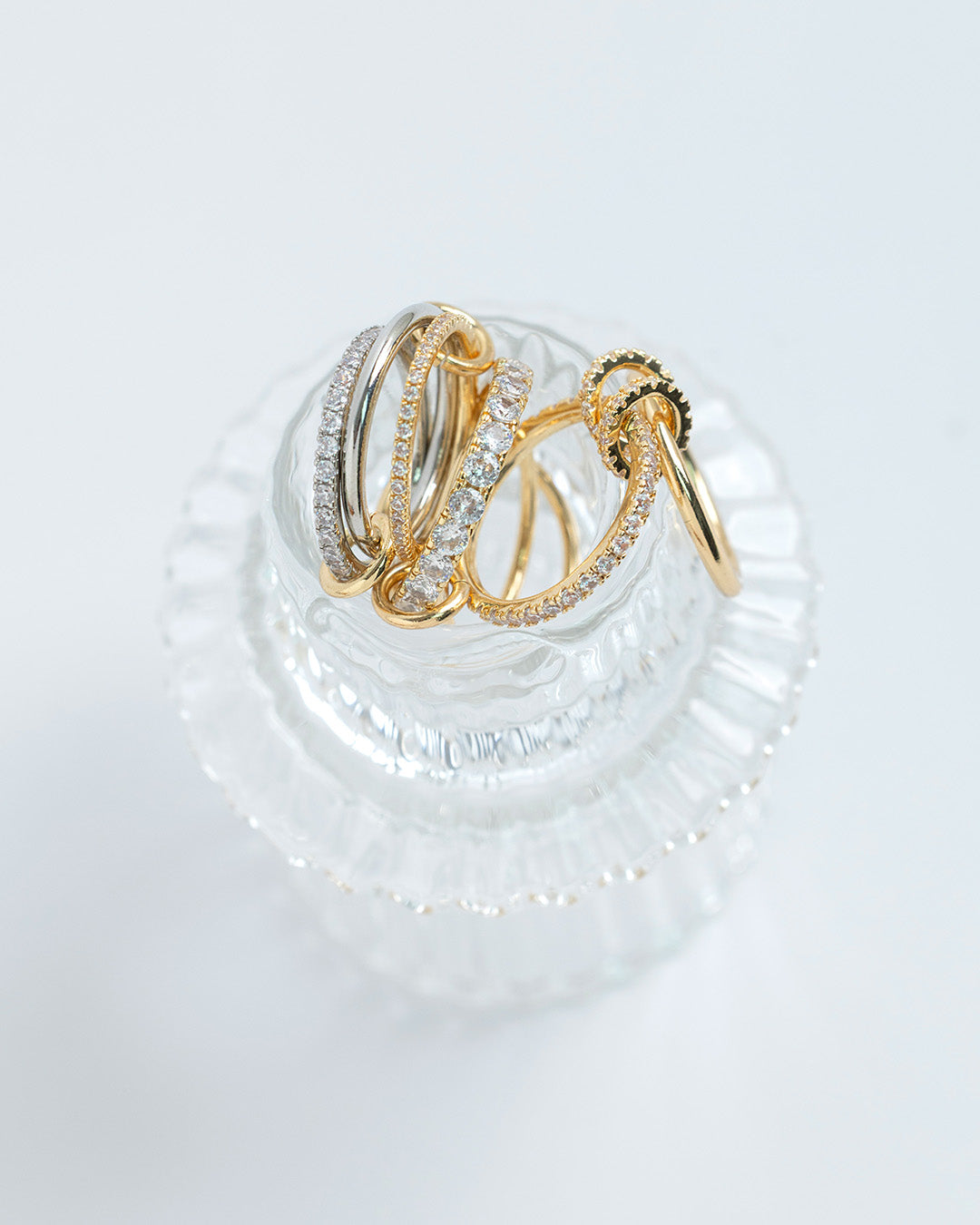 Classic Bold Pave Crossover Ring-5