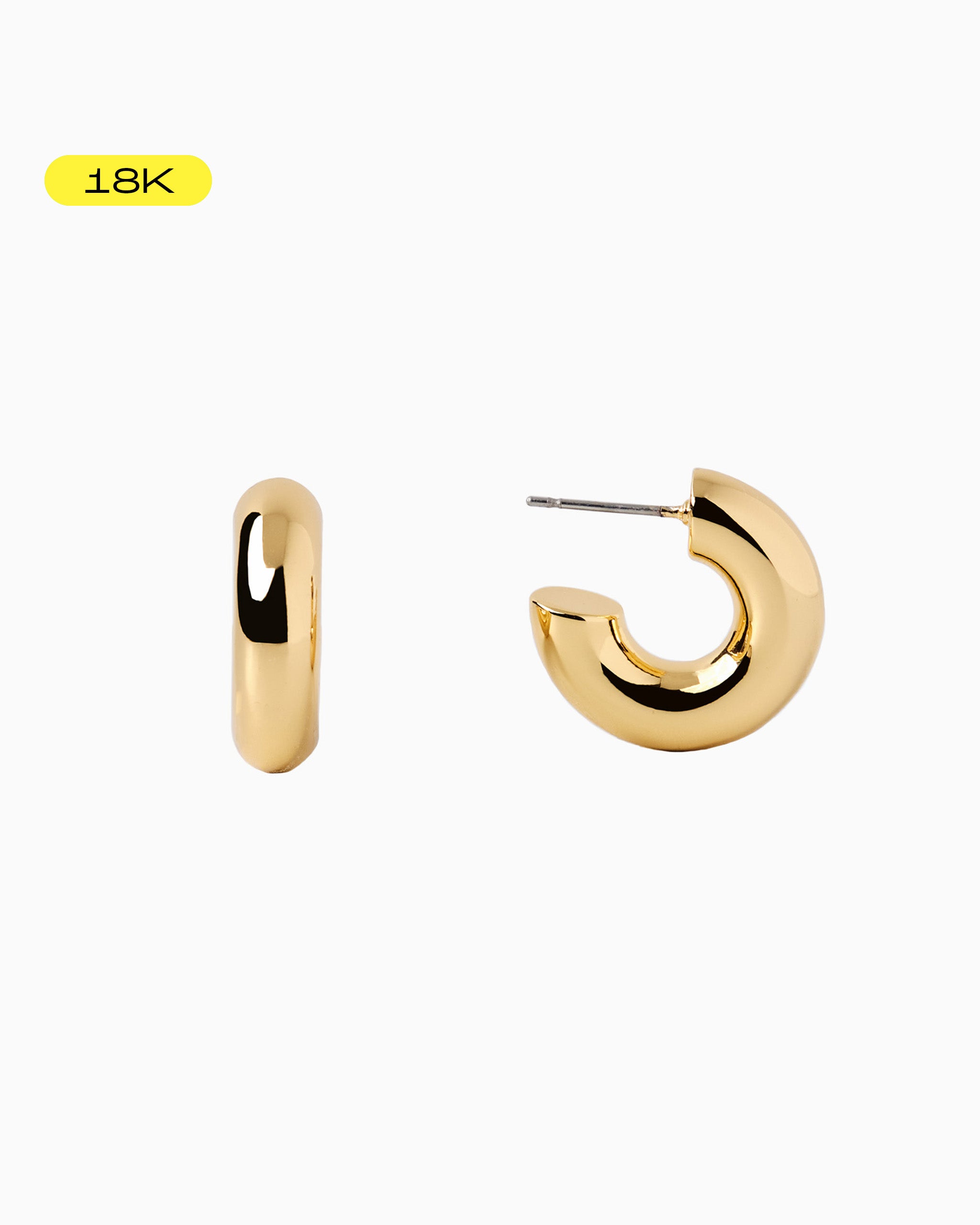 [18K] Bold Hoop Earrings (20mm)