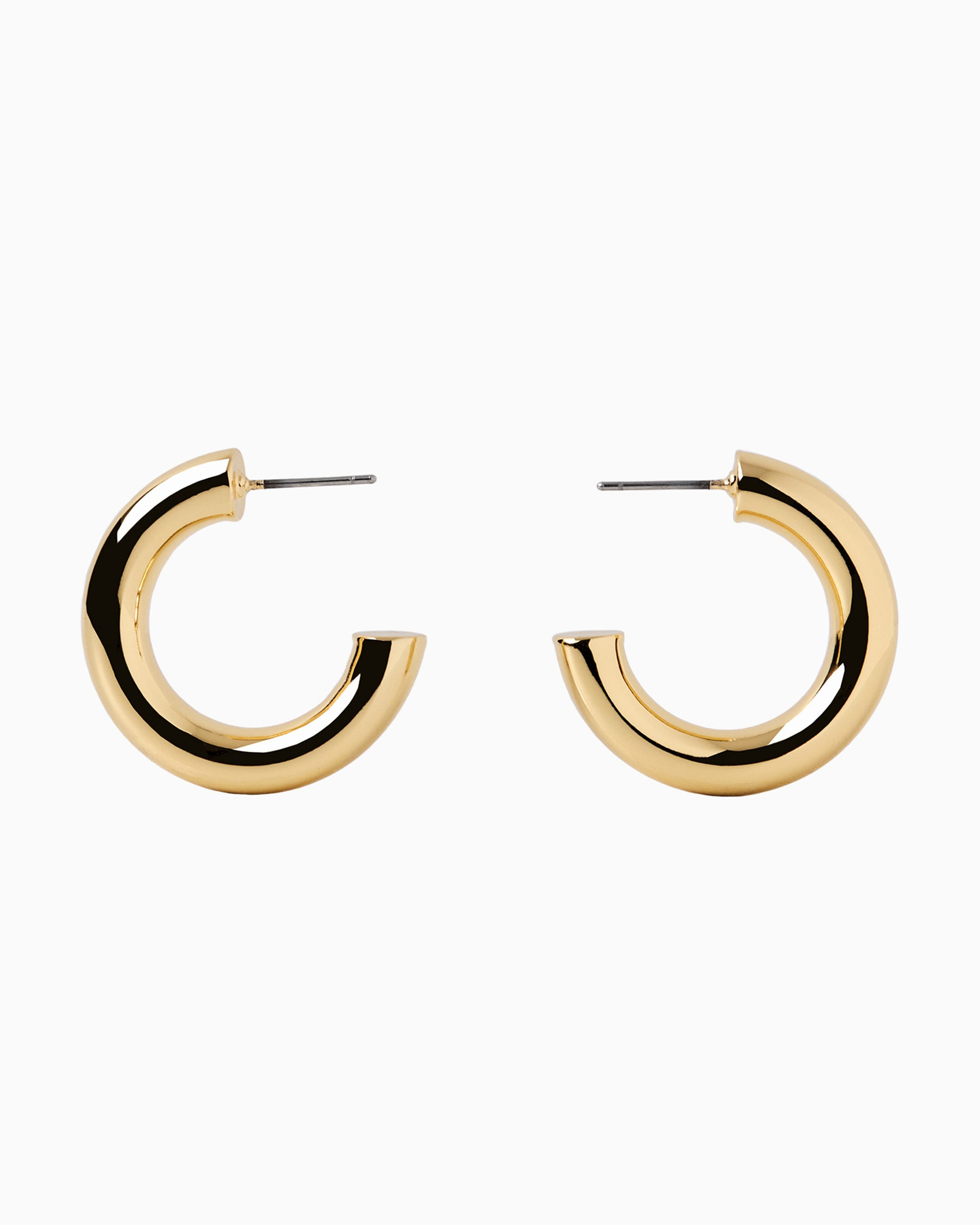 [18K] Bold Metal Hoop Earrings (27mm)