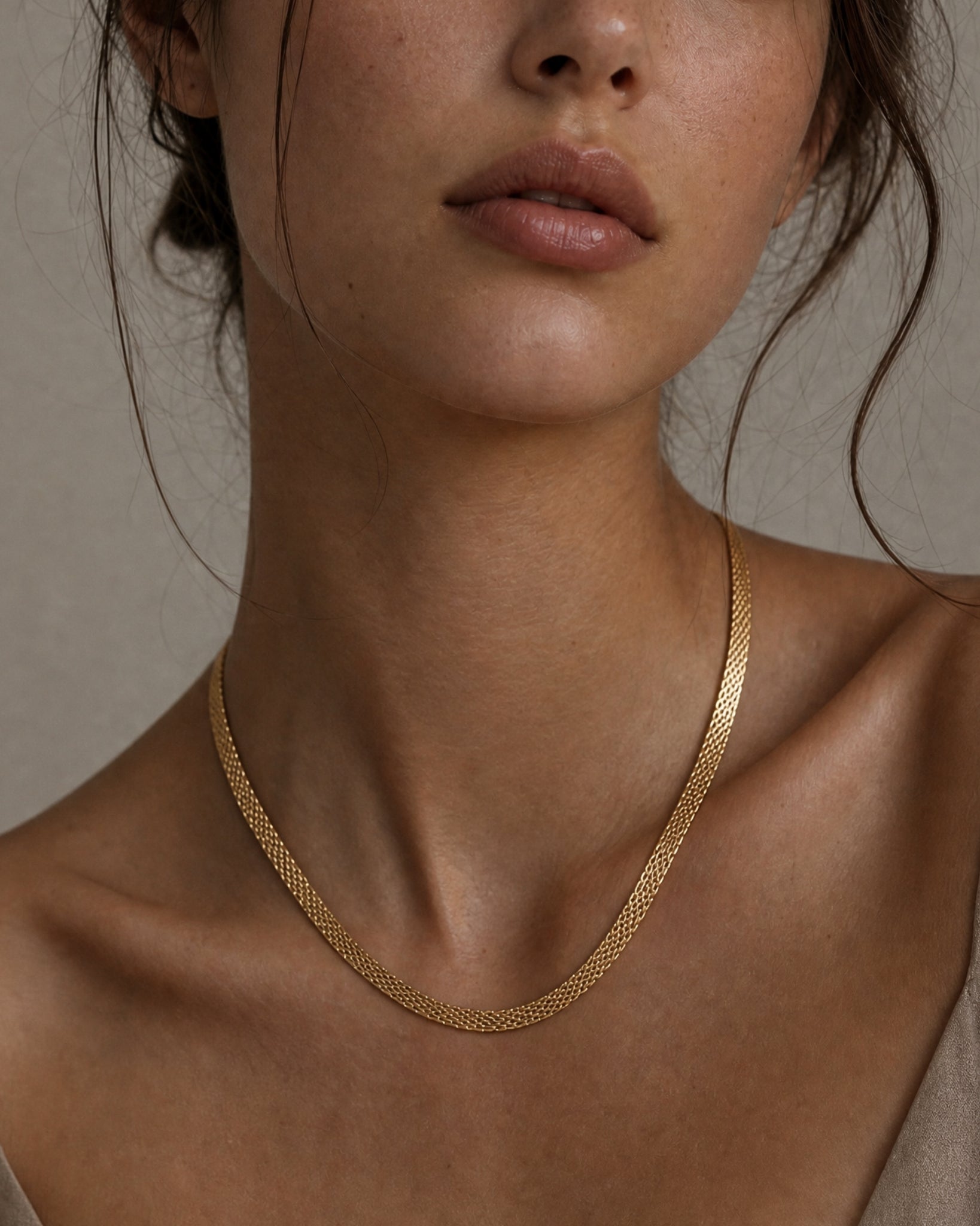 [18K] Mesh Chain Necklace