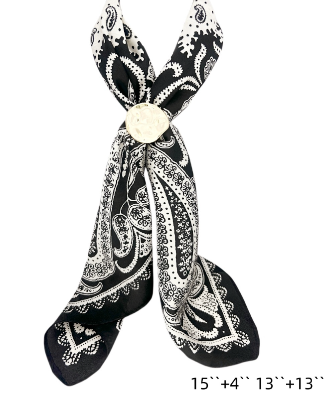 Adjustable Organic Pebble Scarf Necklace-7