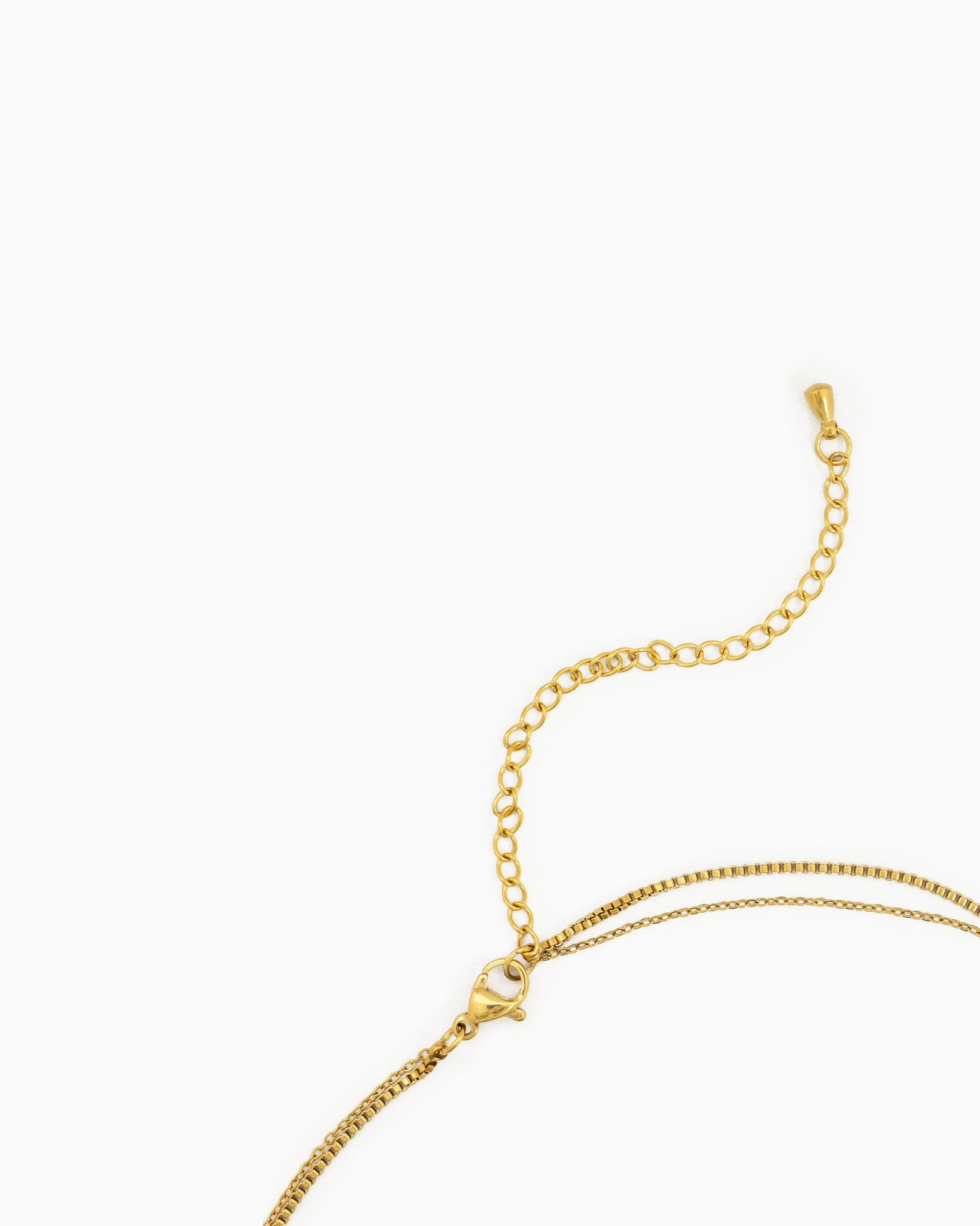 Stainless Steel Oval Pendant w/ Pearl Layered Necklace