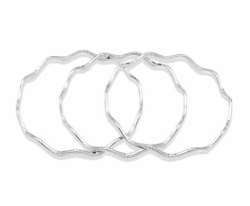 Stainless Steel Wavy Triple Layered Bangle Set-3