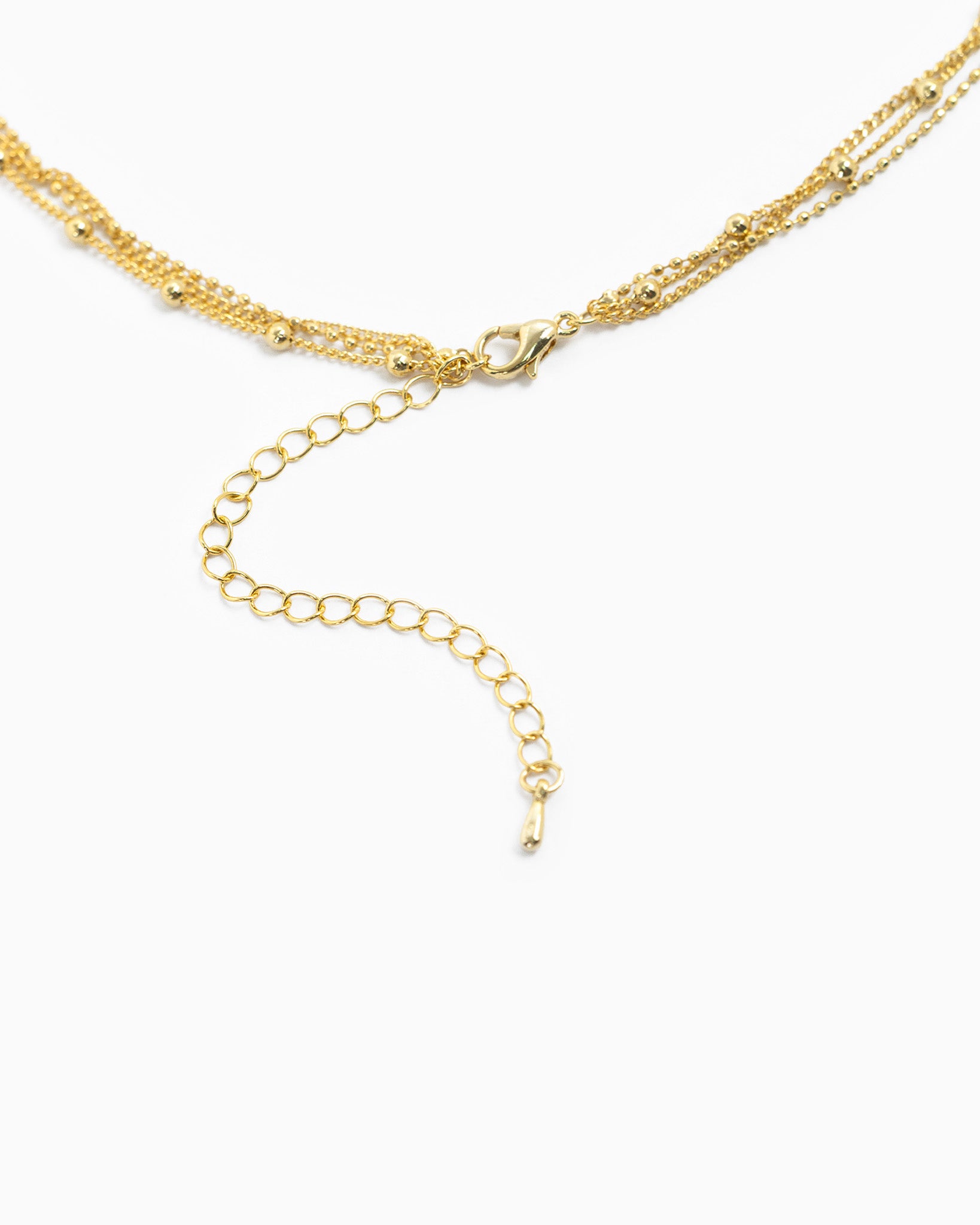 Triple Layered Pearl Cross Necklace-3
