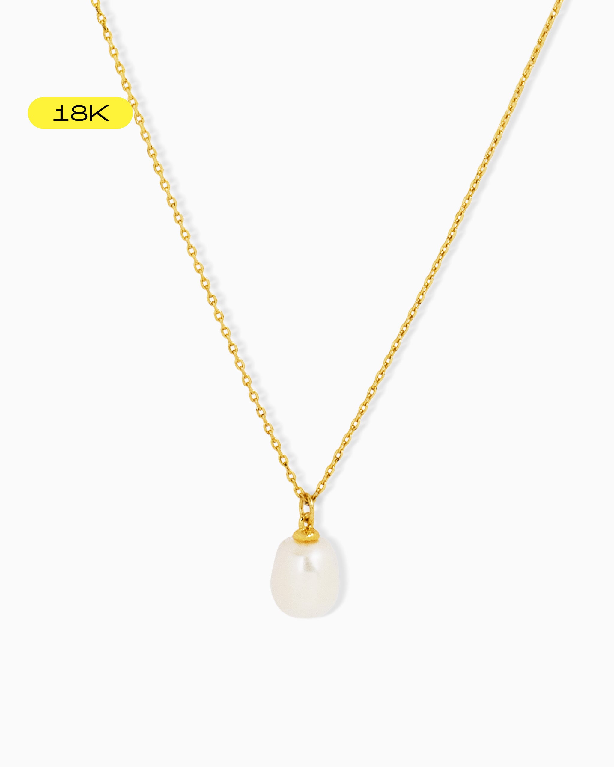 18K Teardrop freshwater pearl necklace