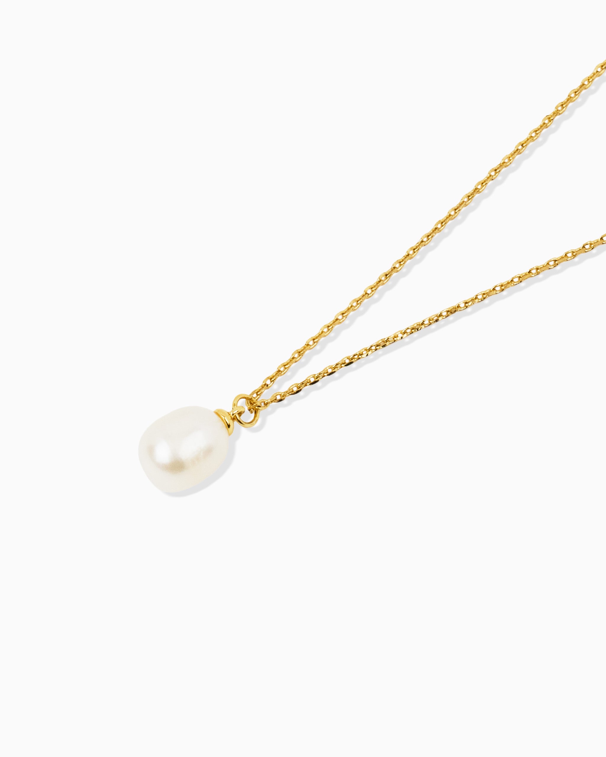 18K Teardrop freshwater pearl necklace