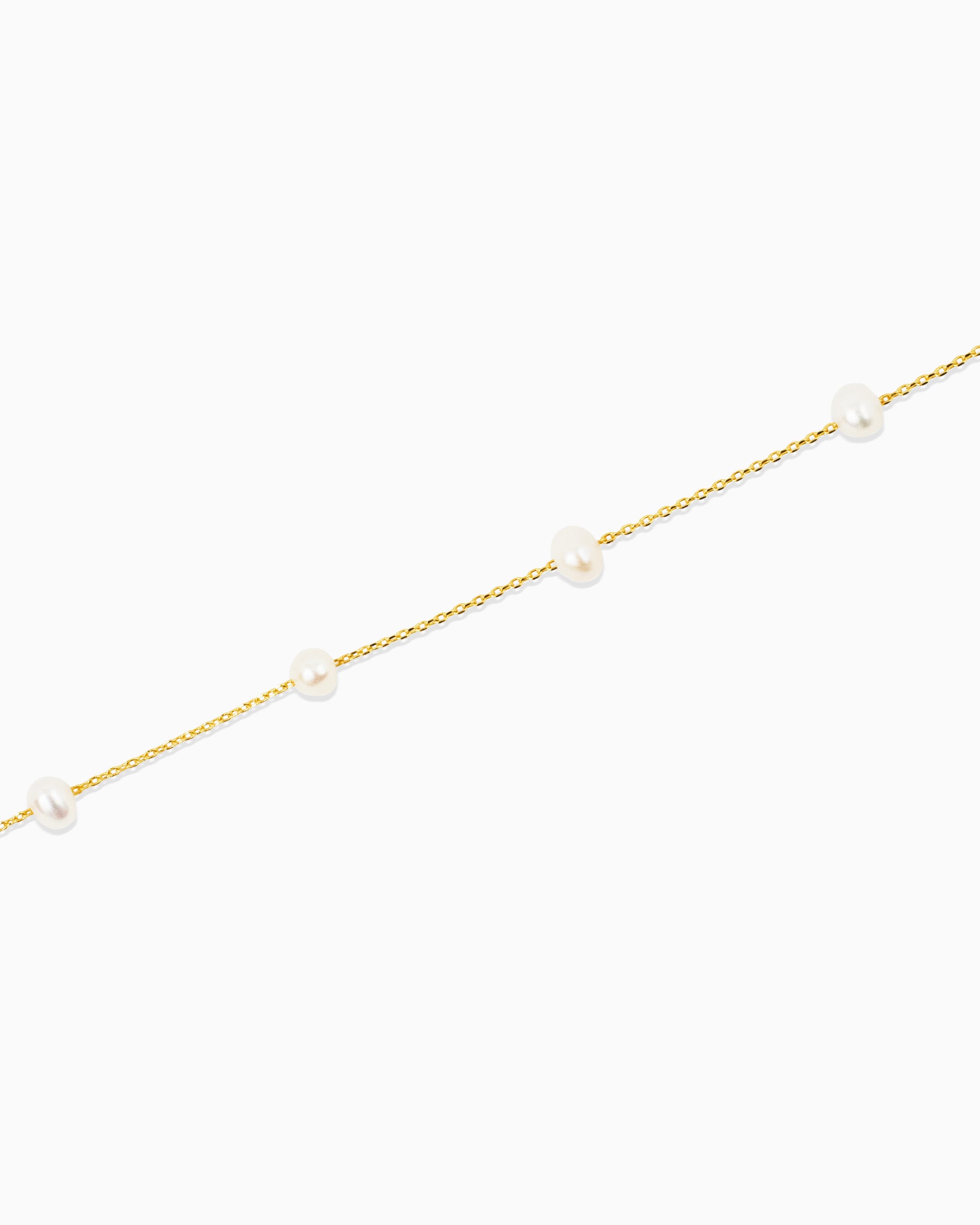 18K Freshwater pearl station necklace