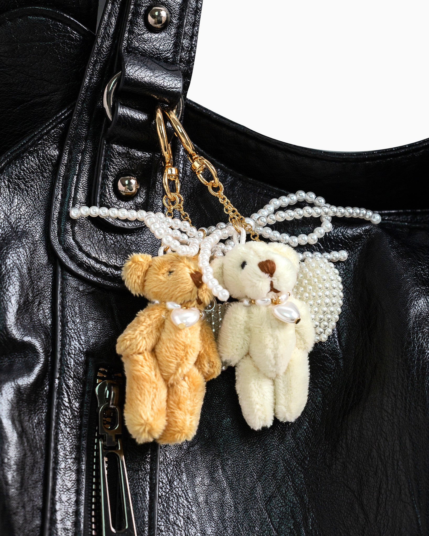 Plush Bear Bow Heart Bag Charm-3