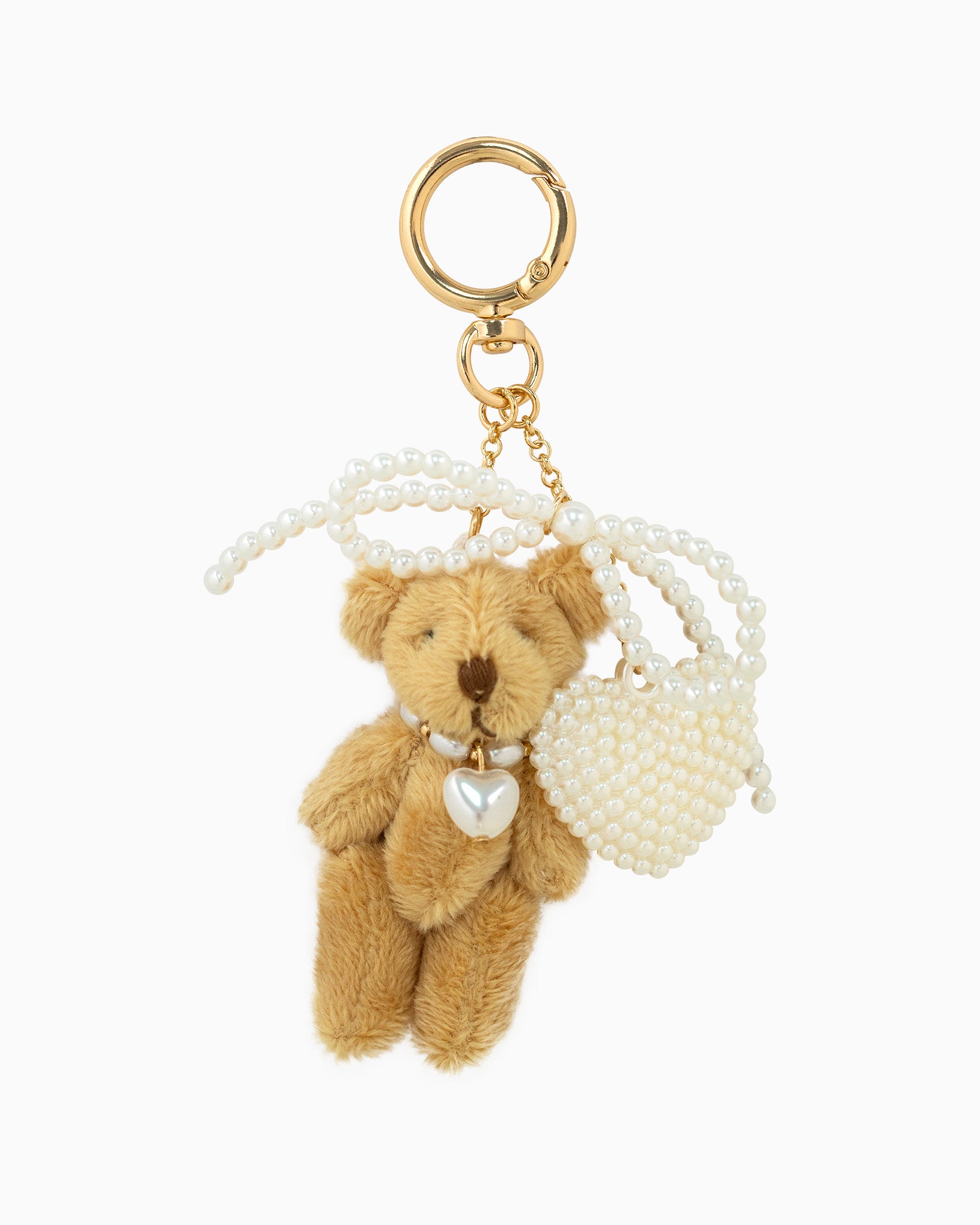 Plush Bear Bow Heart Bag Charm