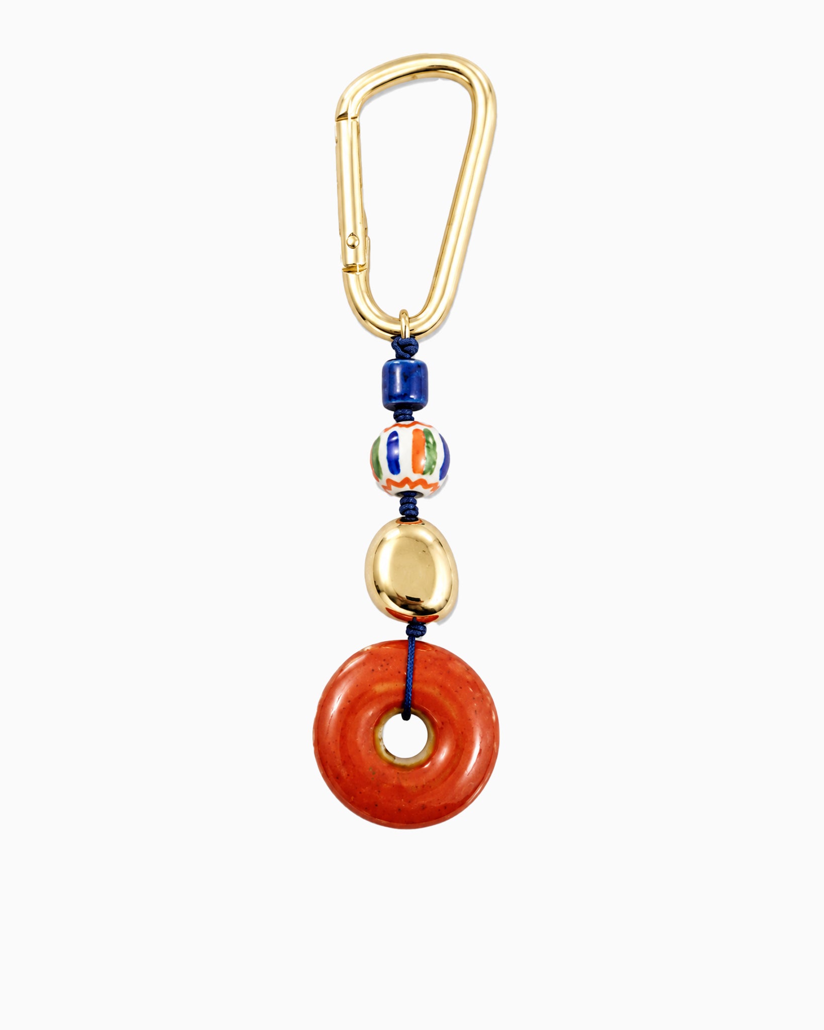 Mediterranean Ceramic Donut Carabiner Bag Charm Key Chain