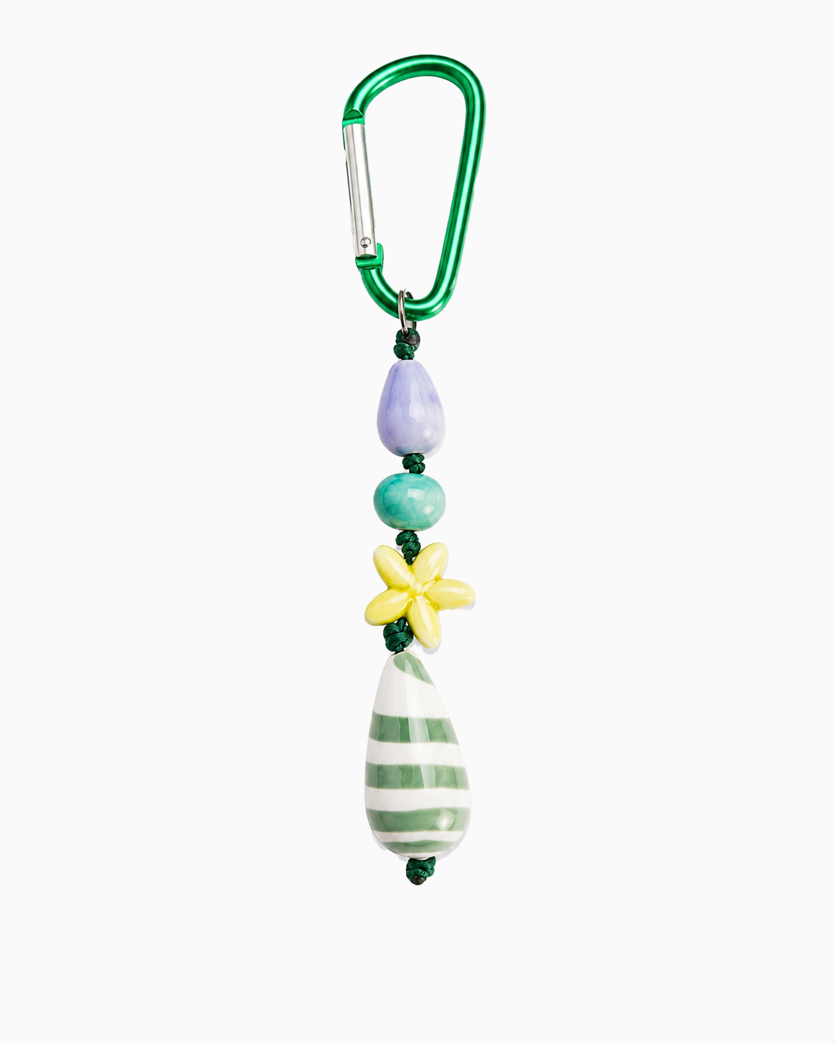 Green Ceramic Cord Carabiner Bag Charm Key Chain
