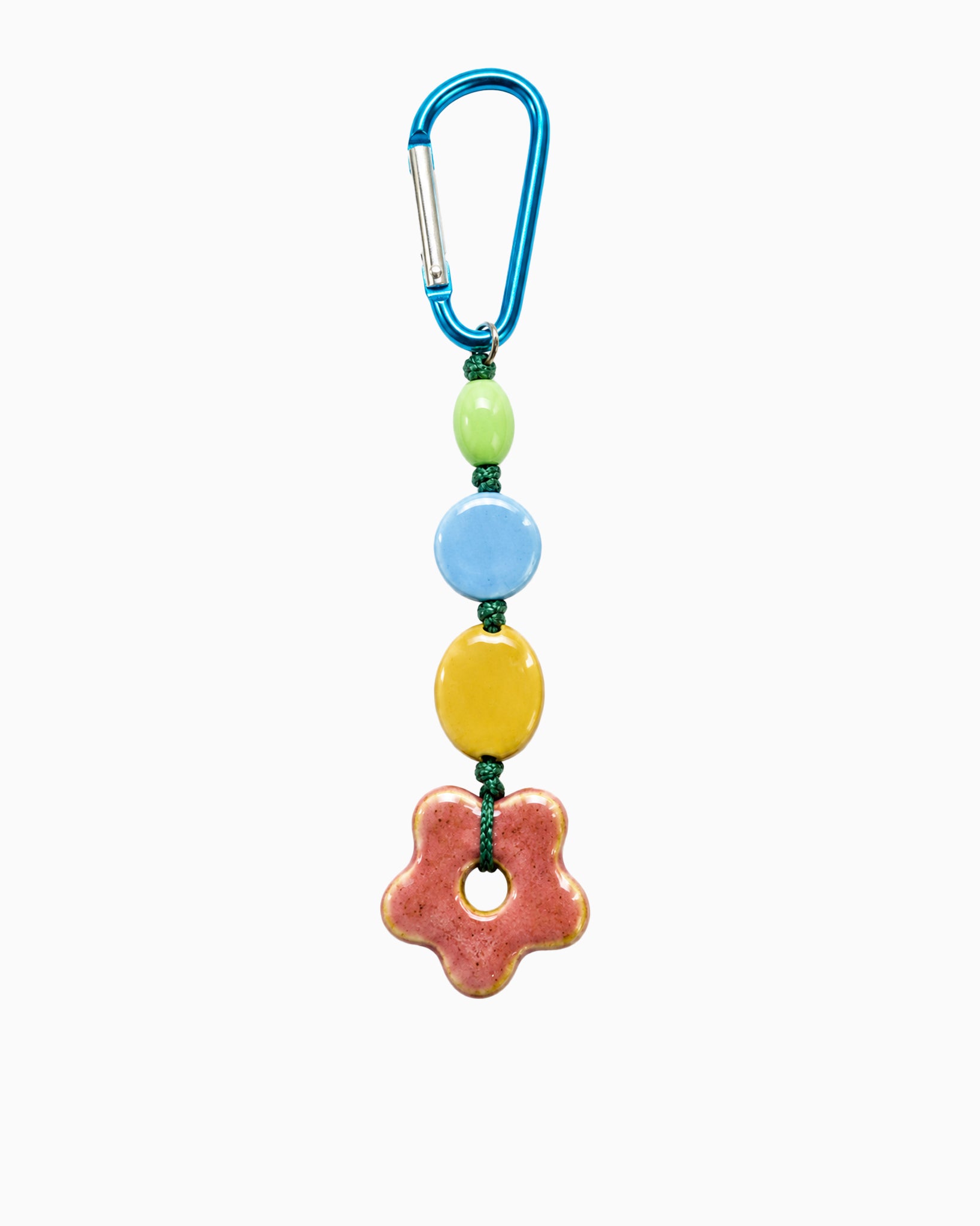 Coastal Bloom Ceramic Carabiner  Bag Charm Key Chain