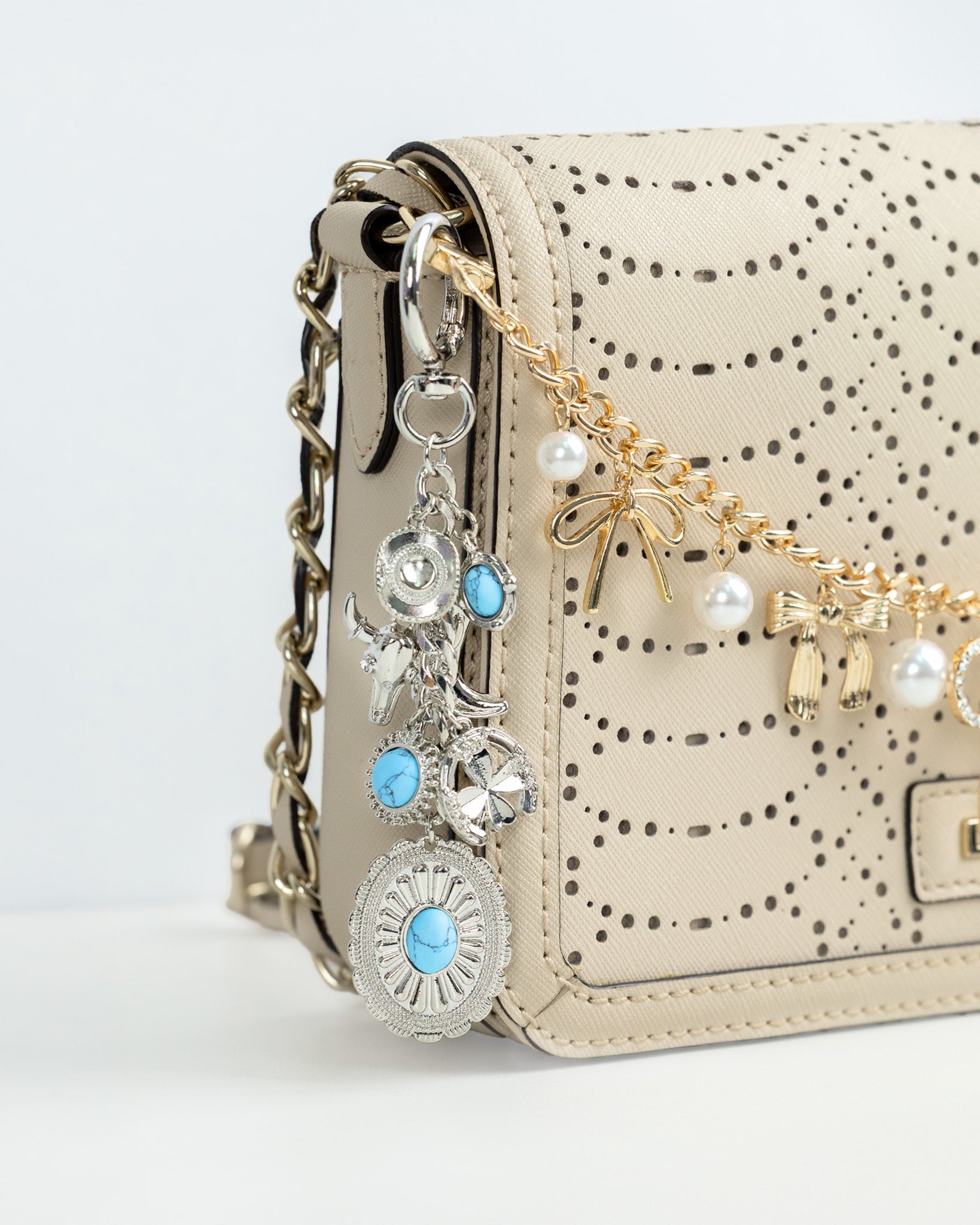 Western Turquoise Concho Bag Charm