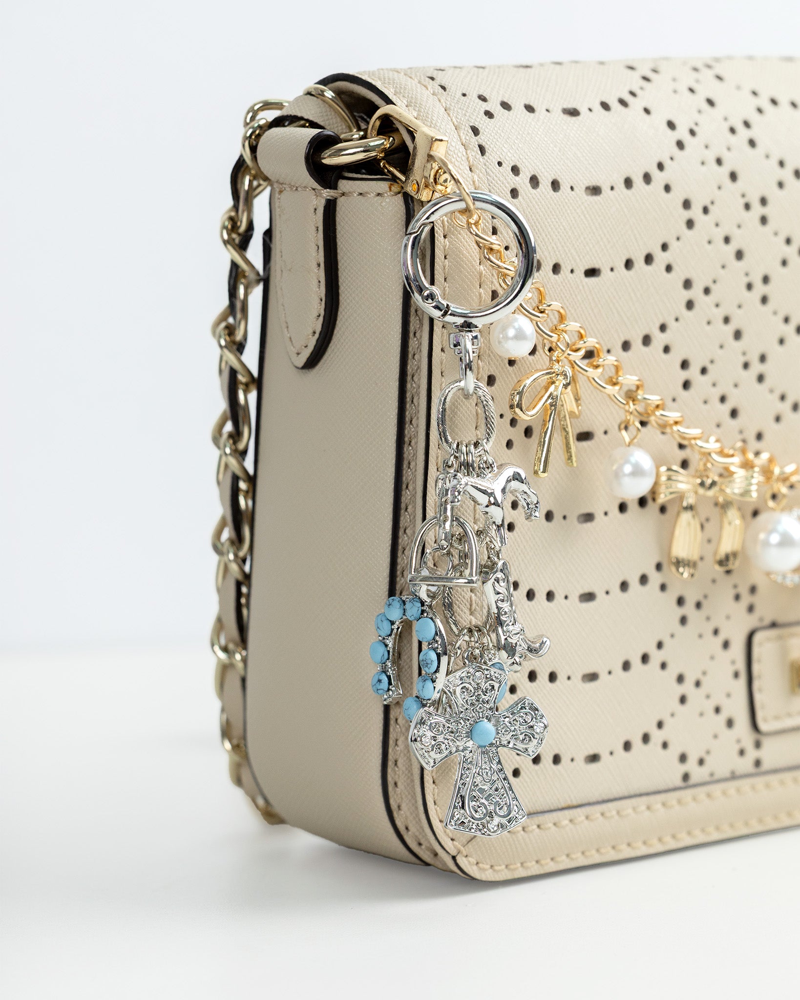 Western Boho Horseshoe Cross Bag Charm