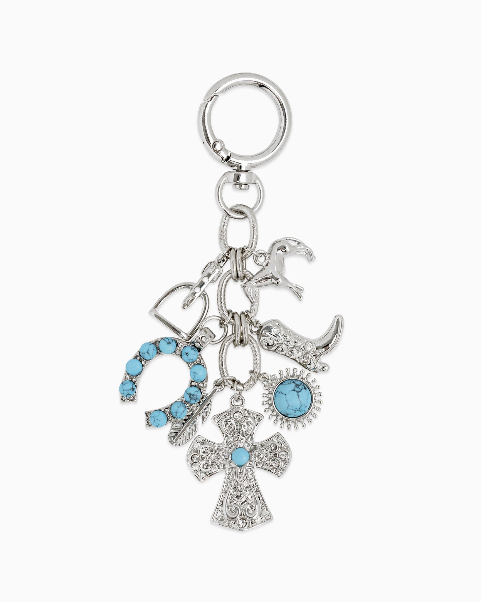 Western Boho Horseshoe Cross Bag Charm