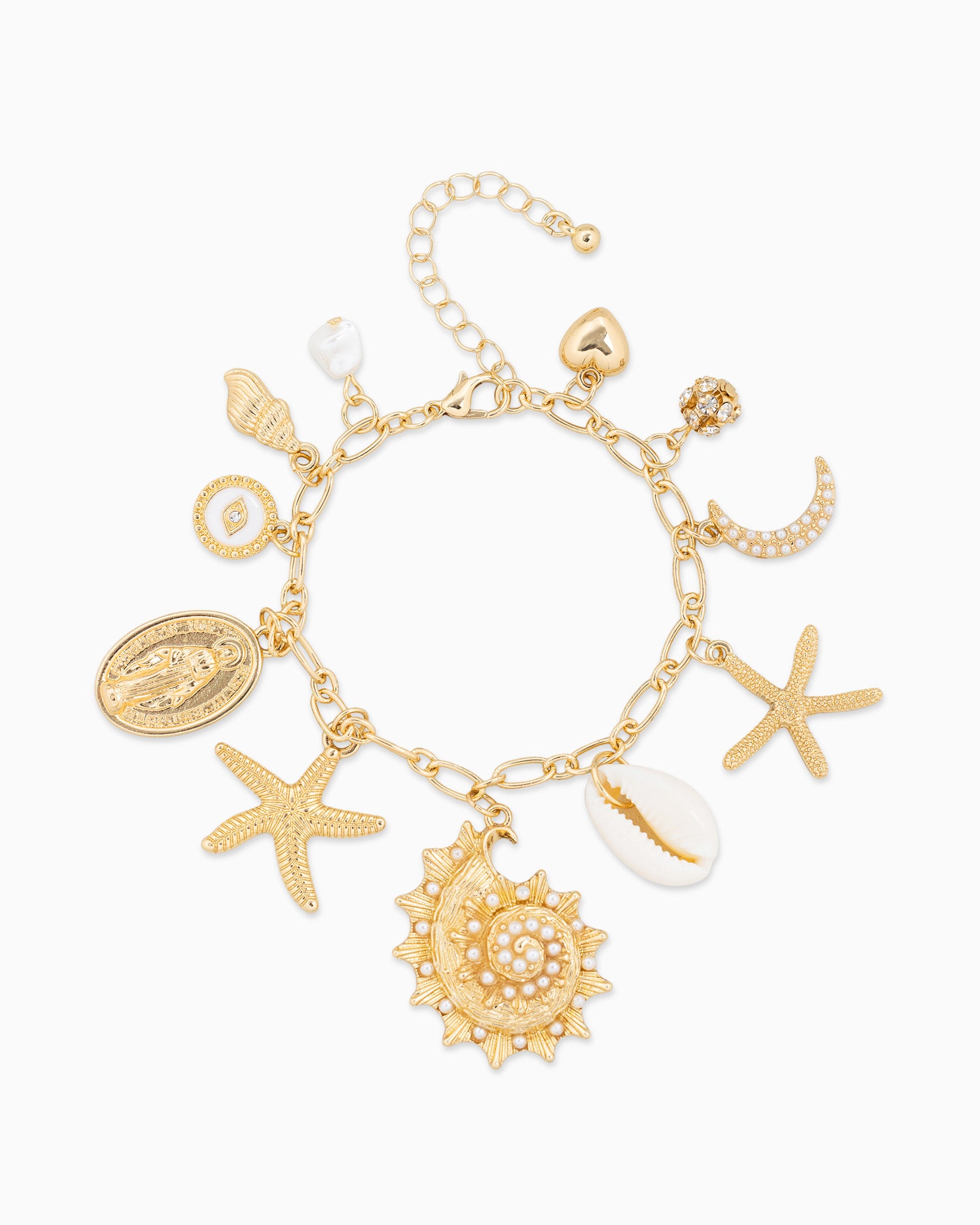 Spiral Shell Eleven Seal Life Charm Bracelet