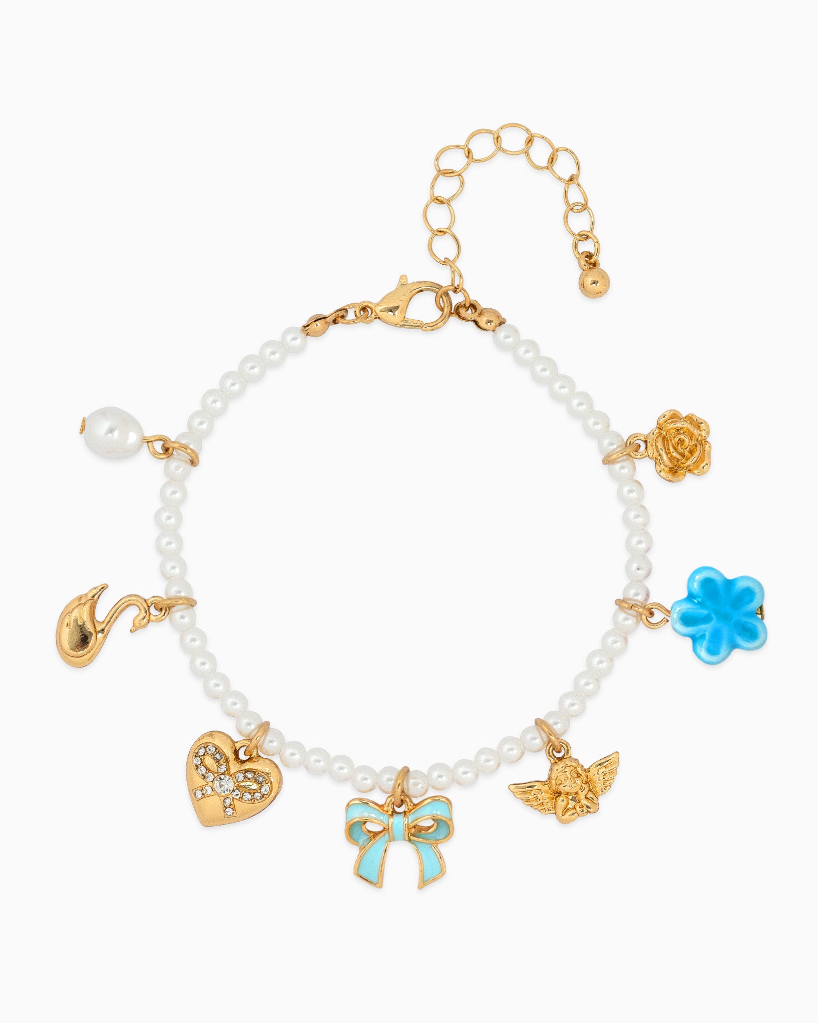 Sugar Pearl Dreams Bow Charm Bracelet