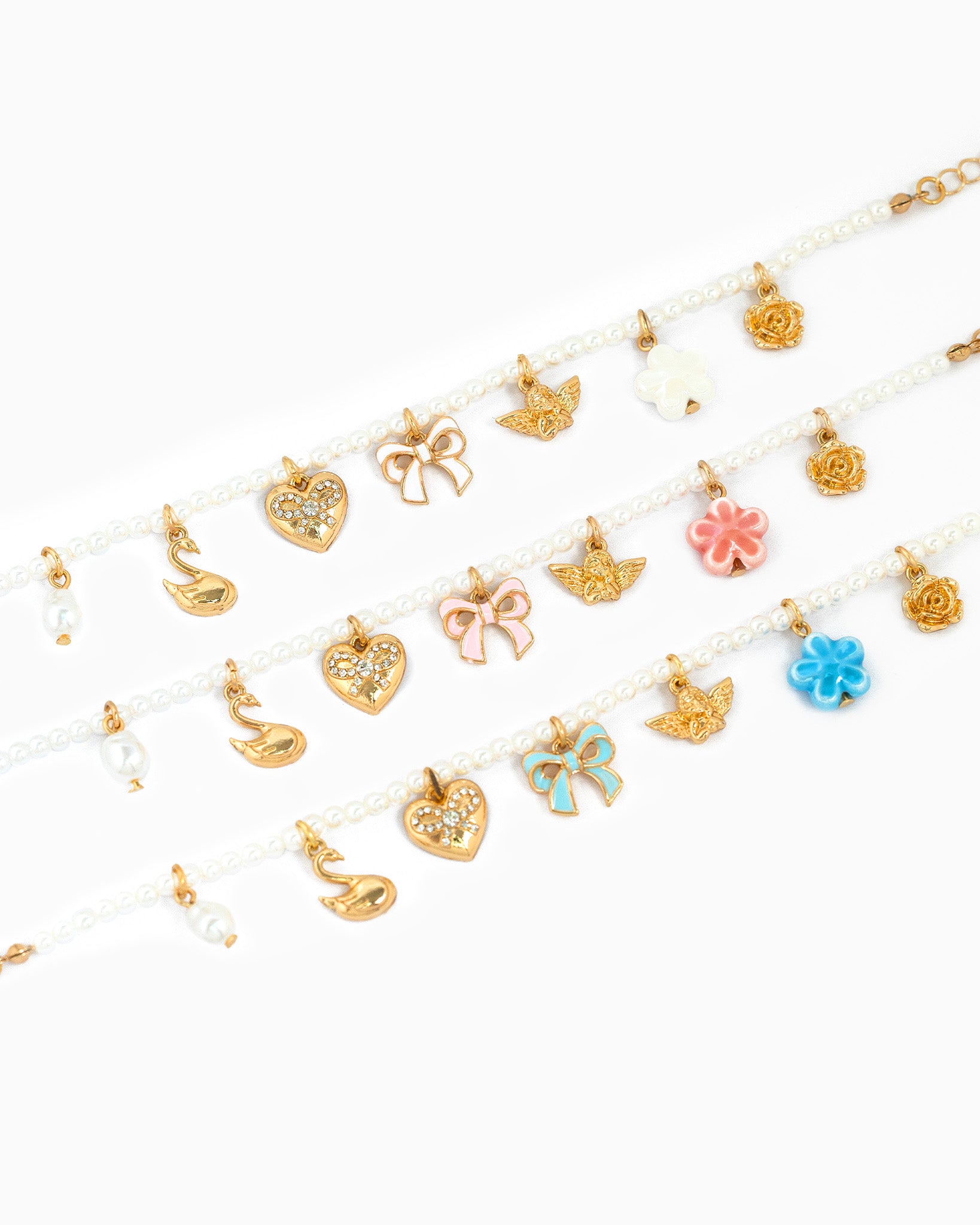 Sugar Pearl Dreams Bow Charm Bracelet