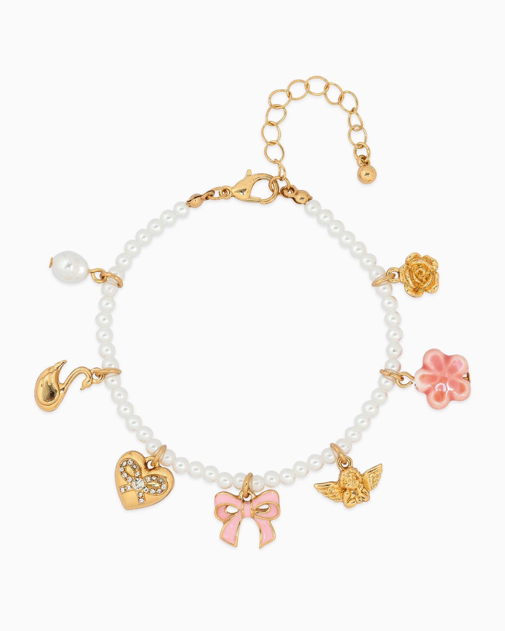 Sugar Pearl Dreams Bow Charm Bracelet