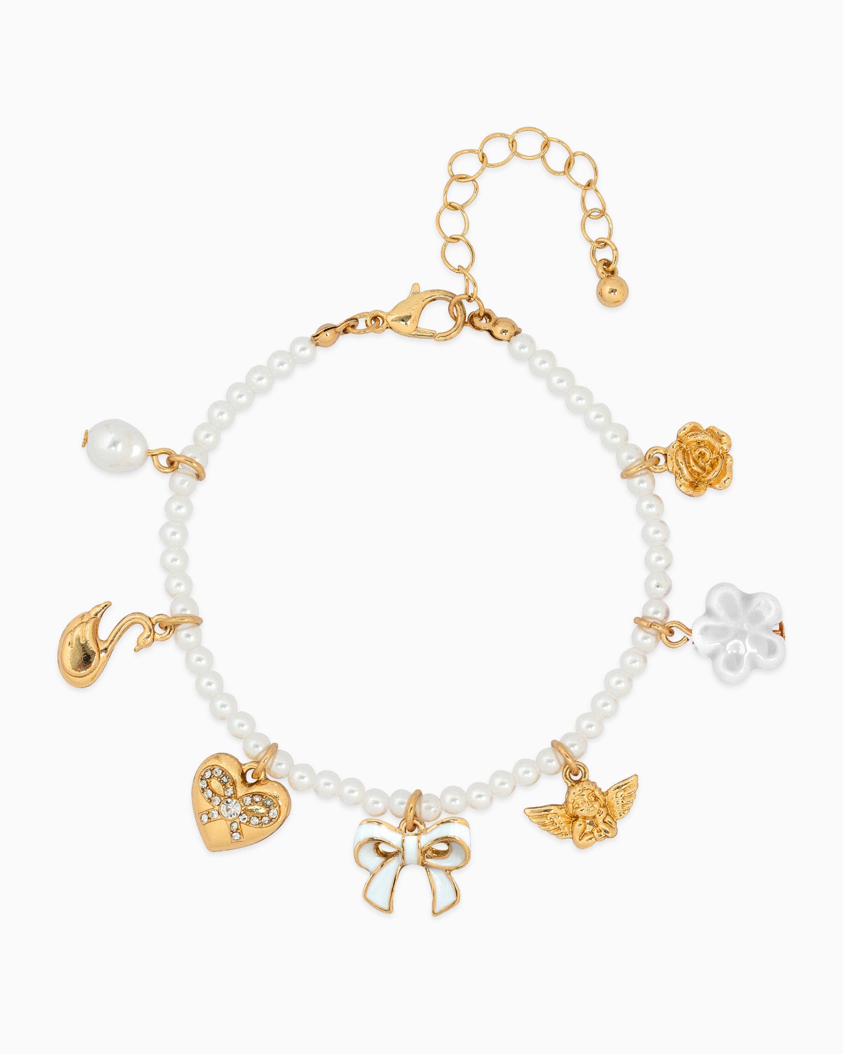Sugar Pearl Dreams Bow Charm Bracelet