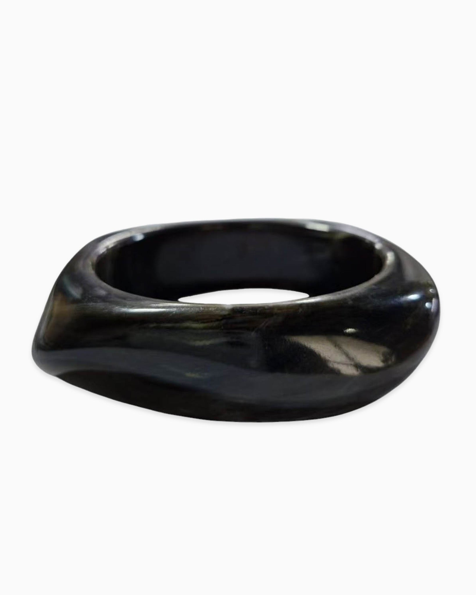 Dark Bold Marble Bangle Bracelet
