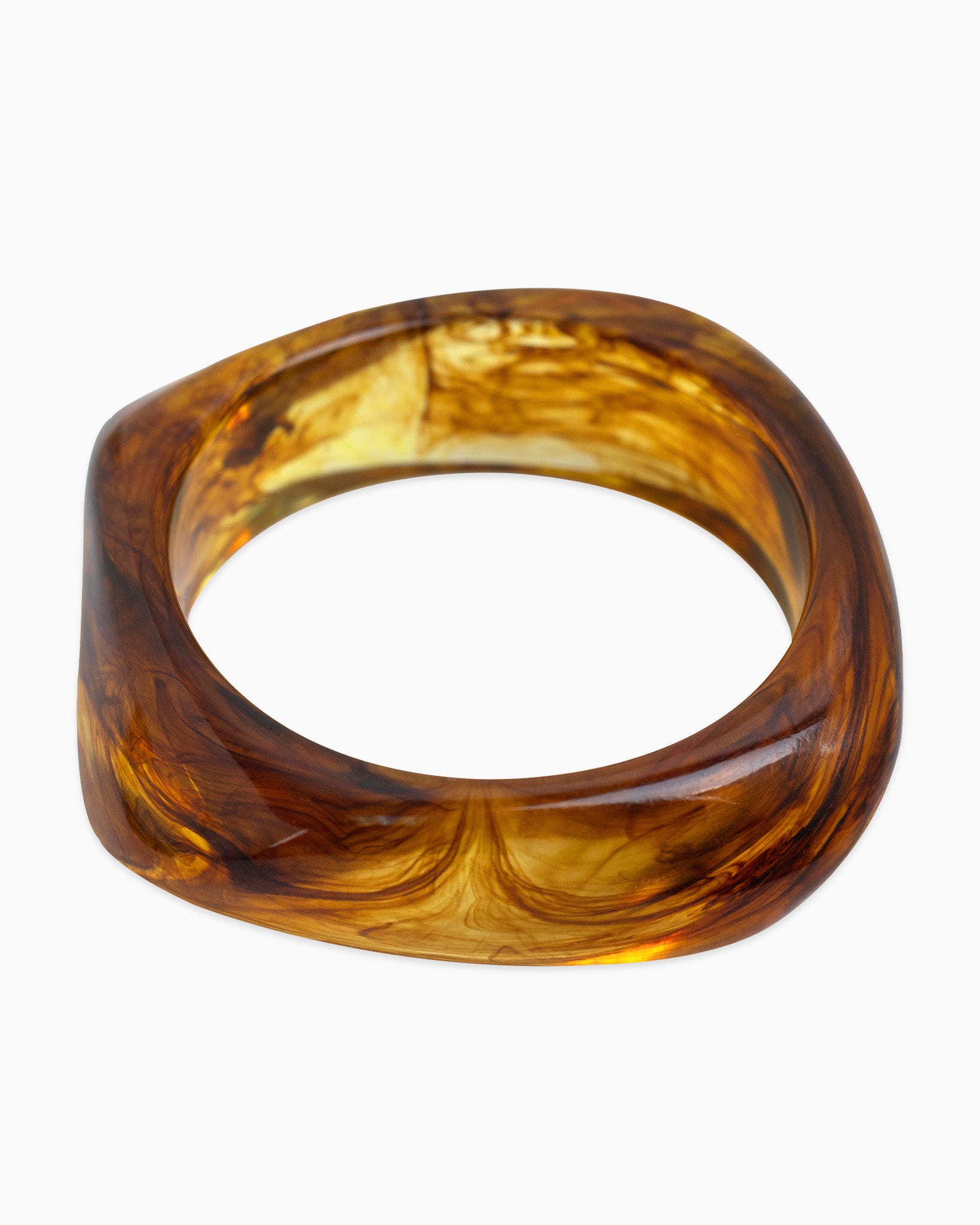 Brown Bold Marble Bangle Bracelet