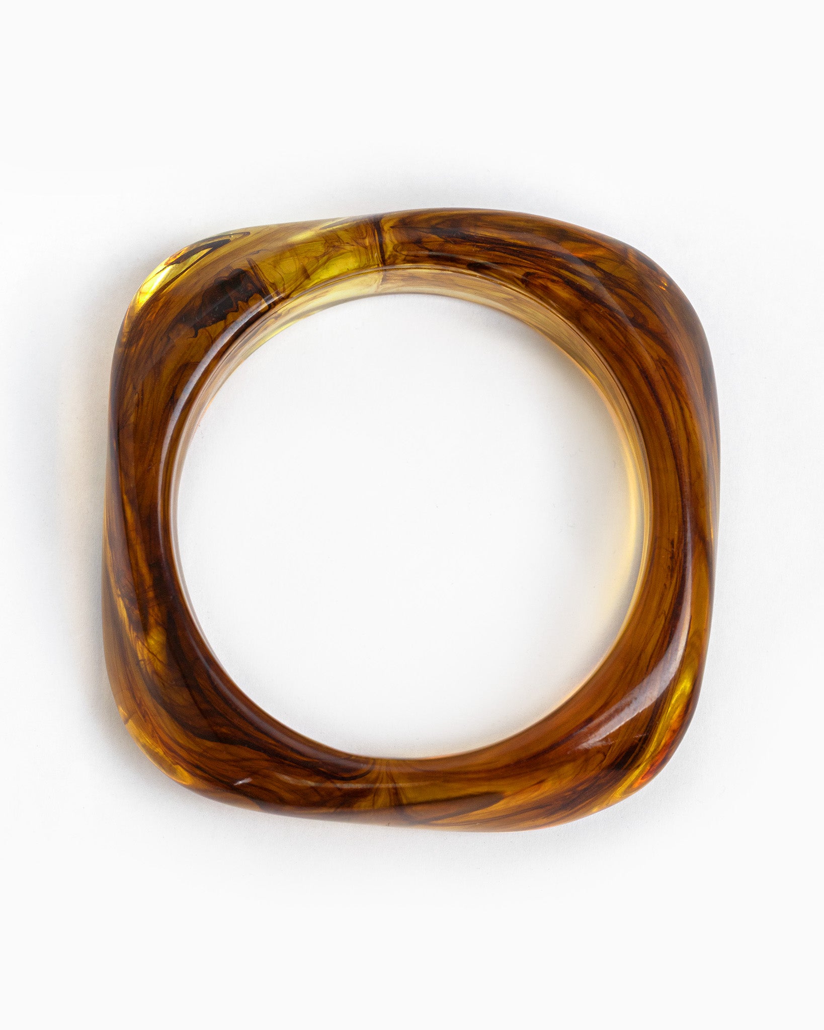 Brown Bold Marble Bangle Bracelet