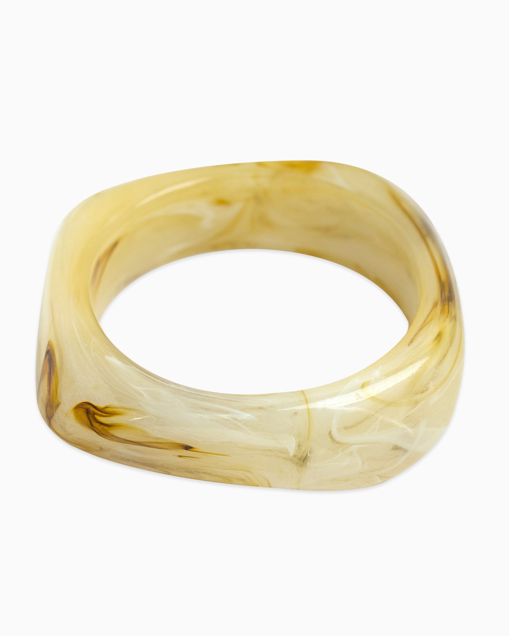 Ivory Bold Marble Bangle Bracelet