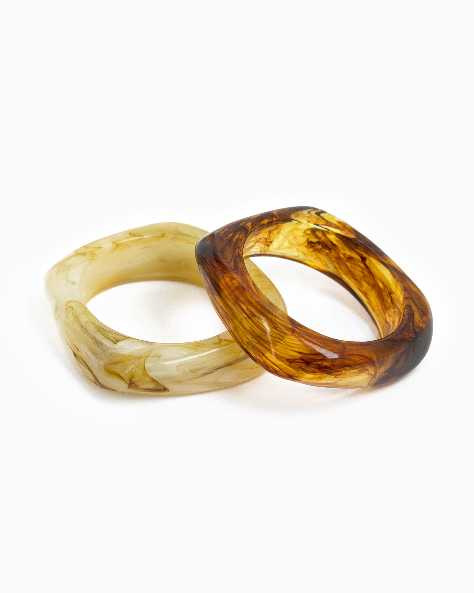 Brown Bold Marble Bangle Bracelet
