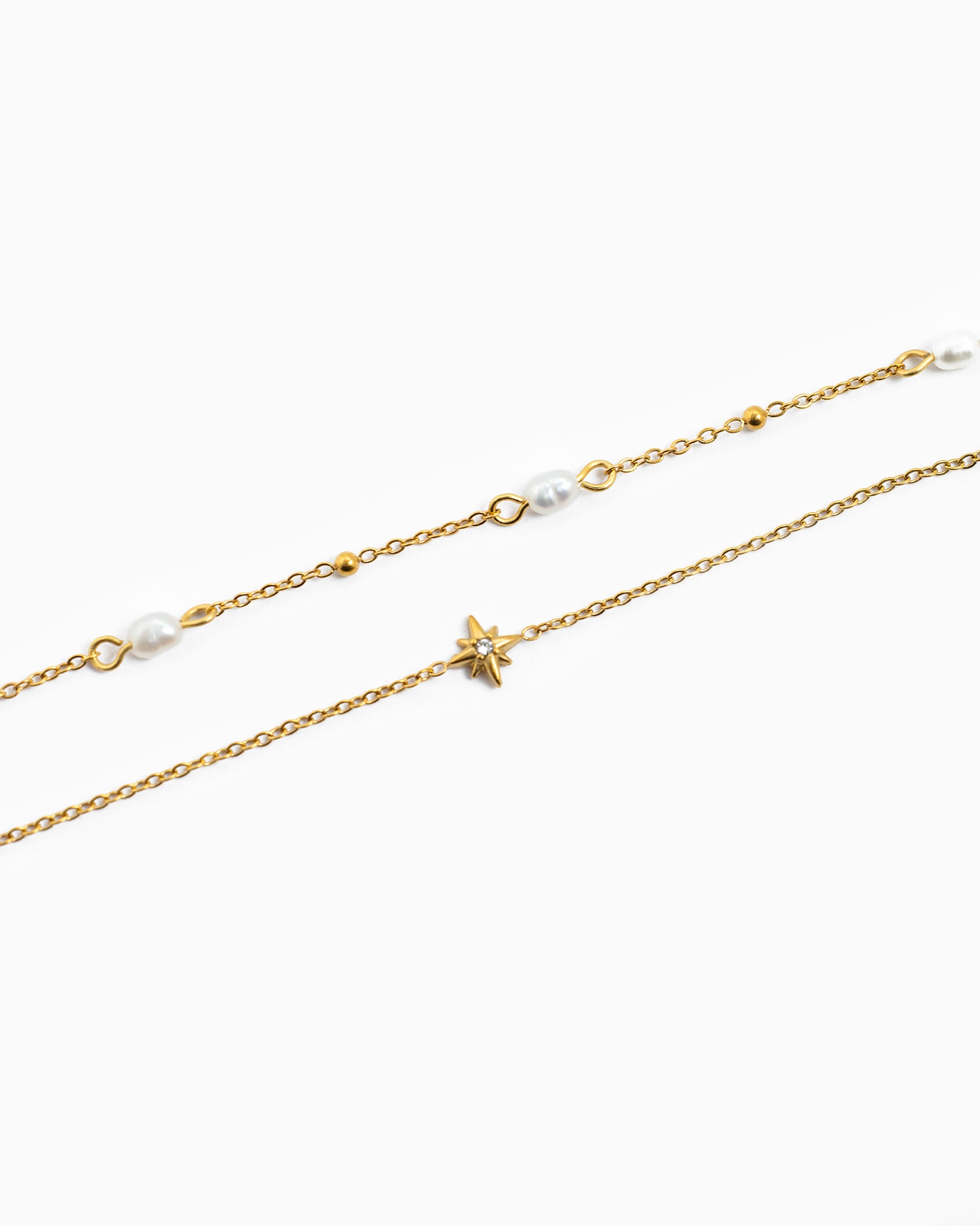 Stainless Starburst Pearl Bracelet