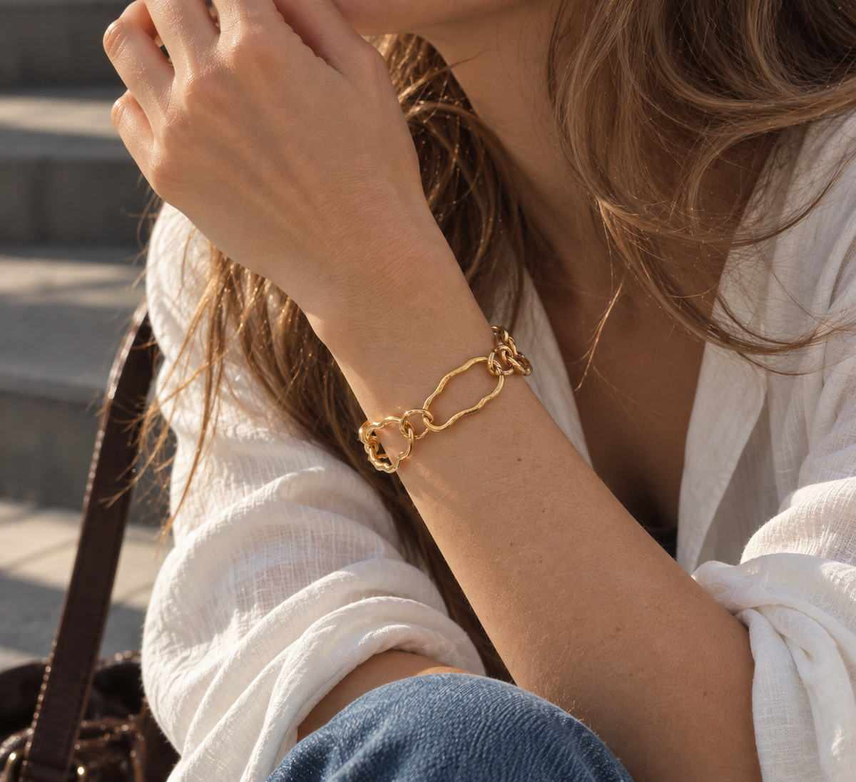 Organic Ring Link Bracelet-2