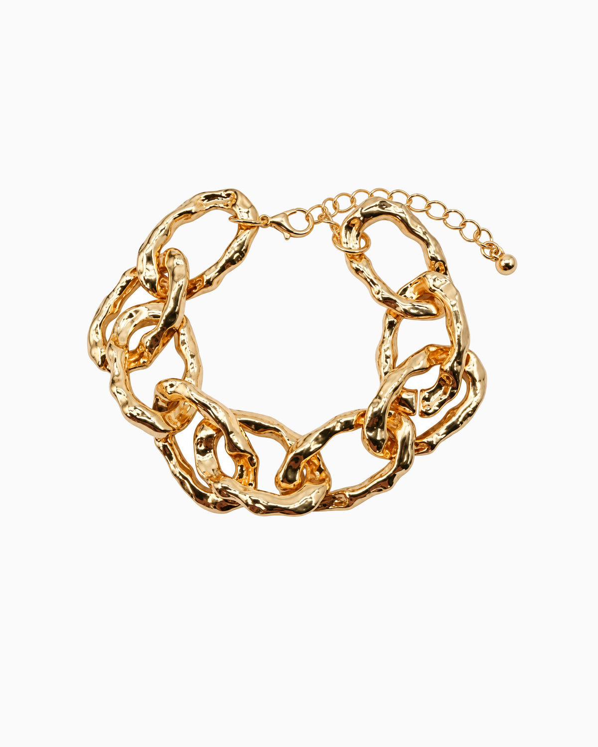 Organic Textured Link Chain Bracelet-2