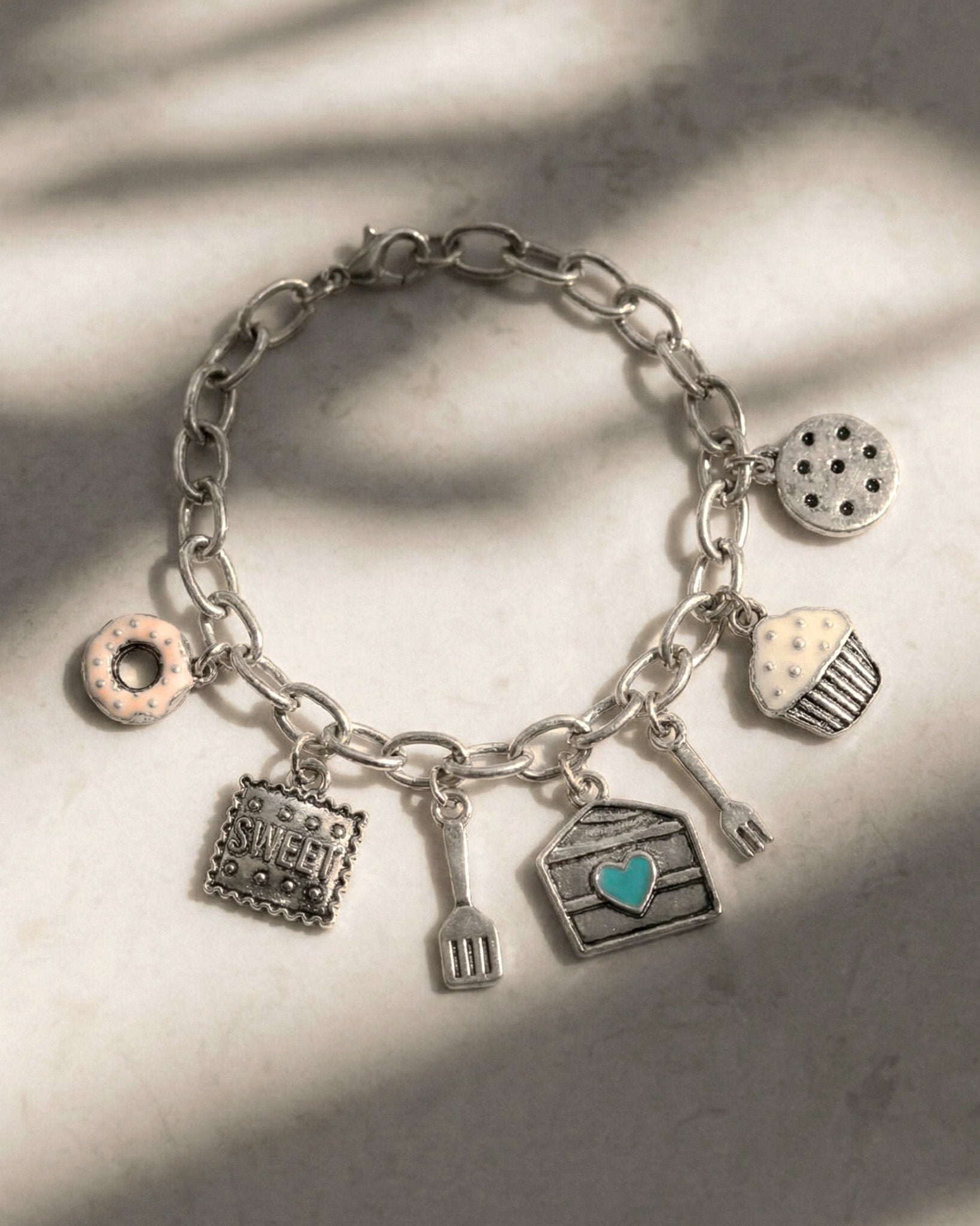 A Bite of Sweet Cake Charm Bracelet