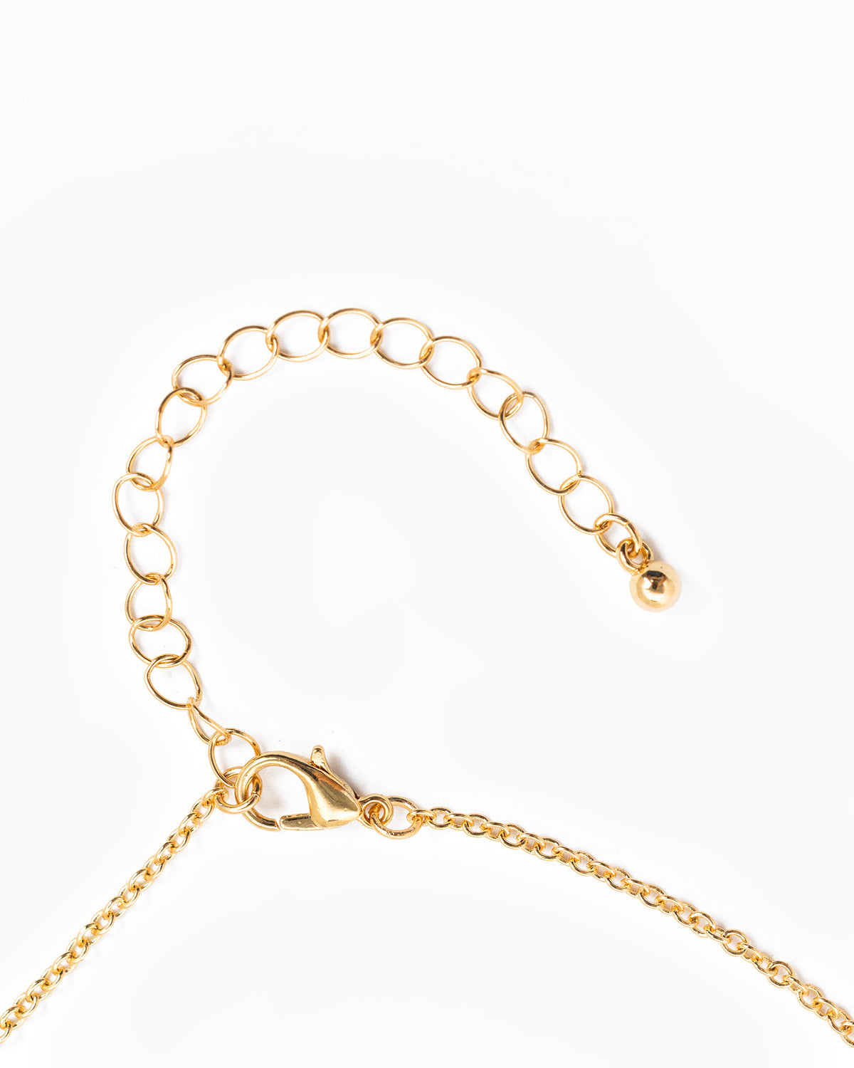 Y Drop Dainty Stone & Pearl Flower Charm Necklace