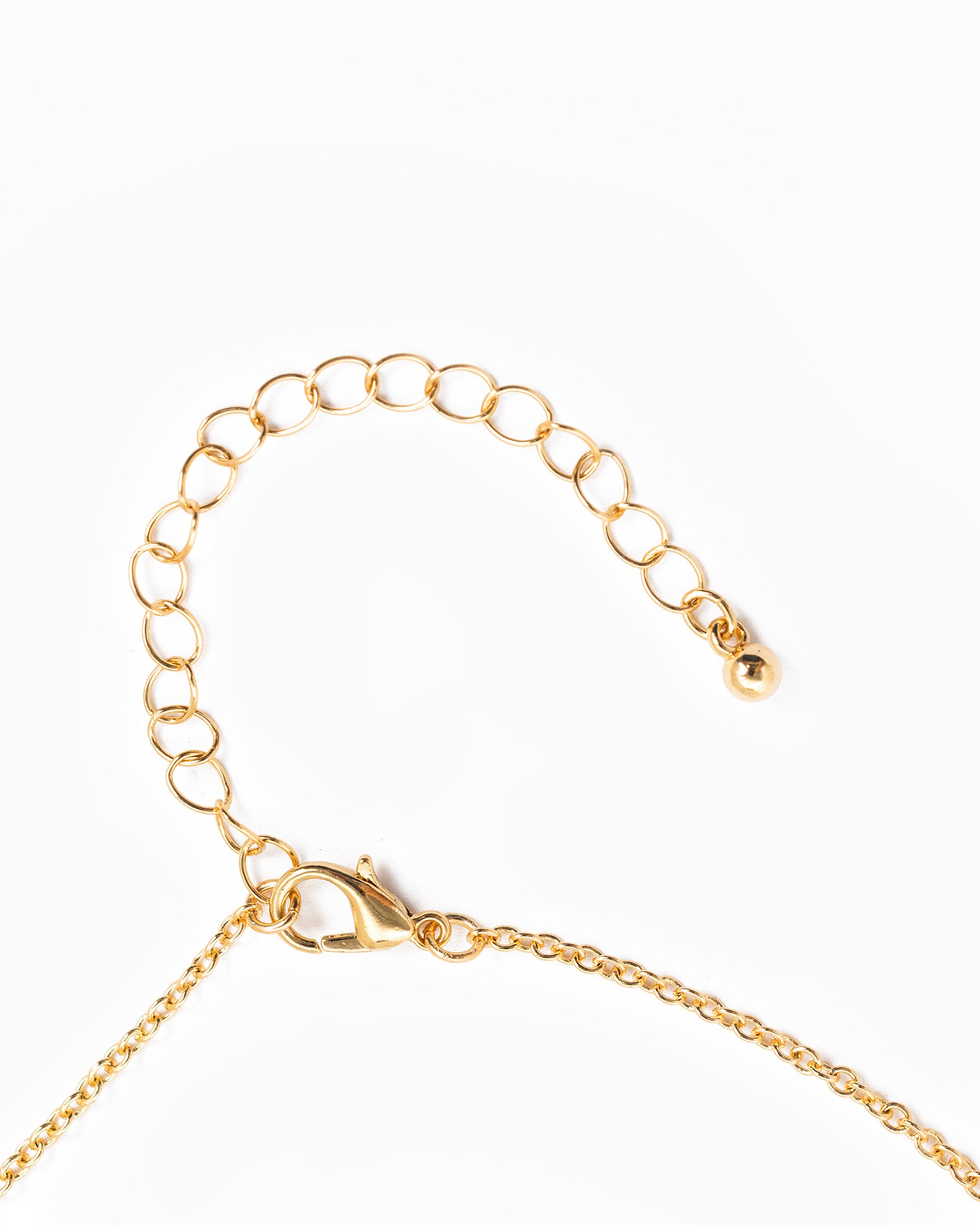 Y Drop Dainty Stone & Pearl Flower Charm Necklace