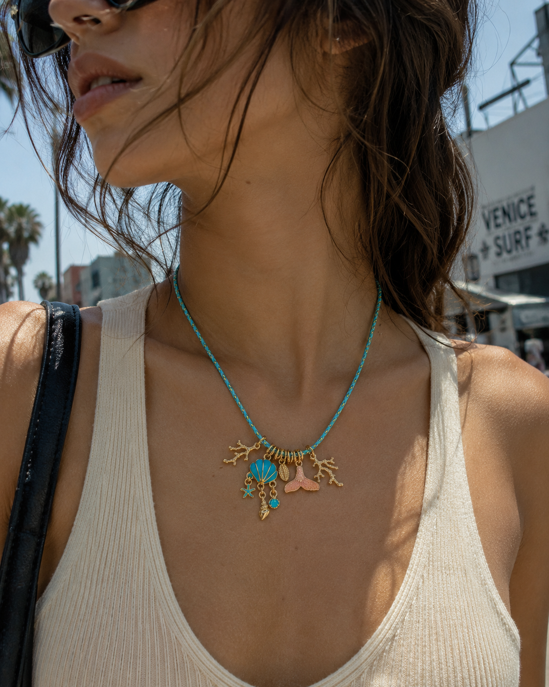 Secrets of the Blue Tide Charm Necklace