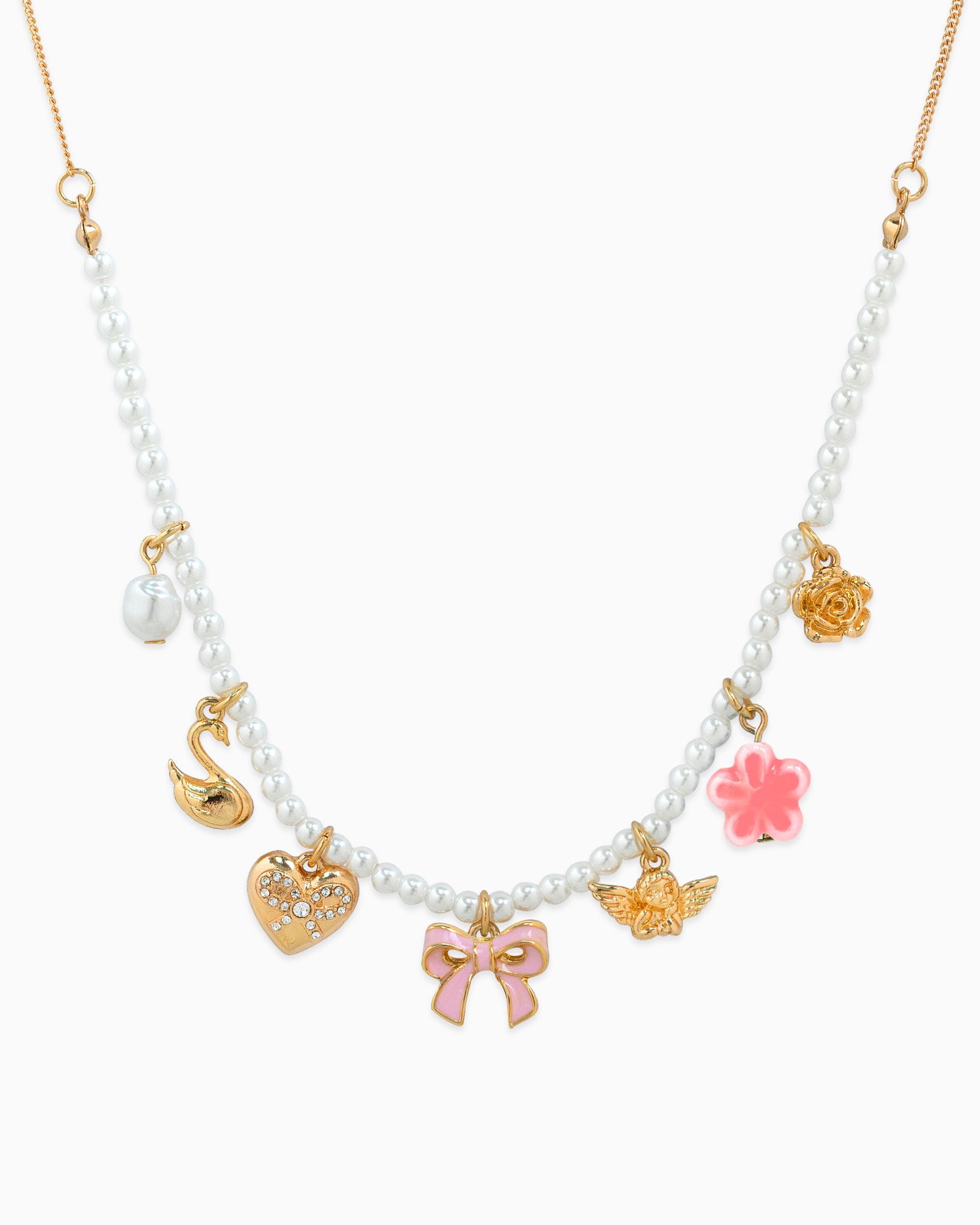 Sugar Pearl Dreams Bow Charm Necklace