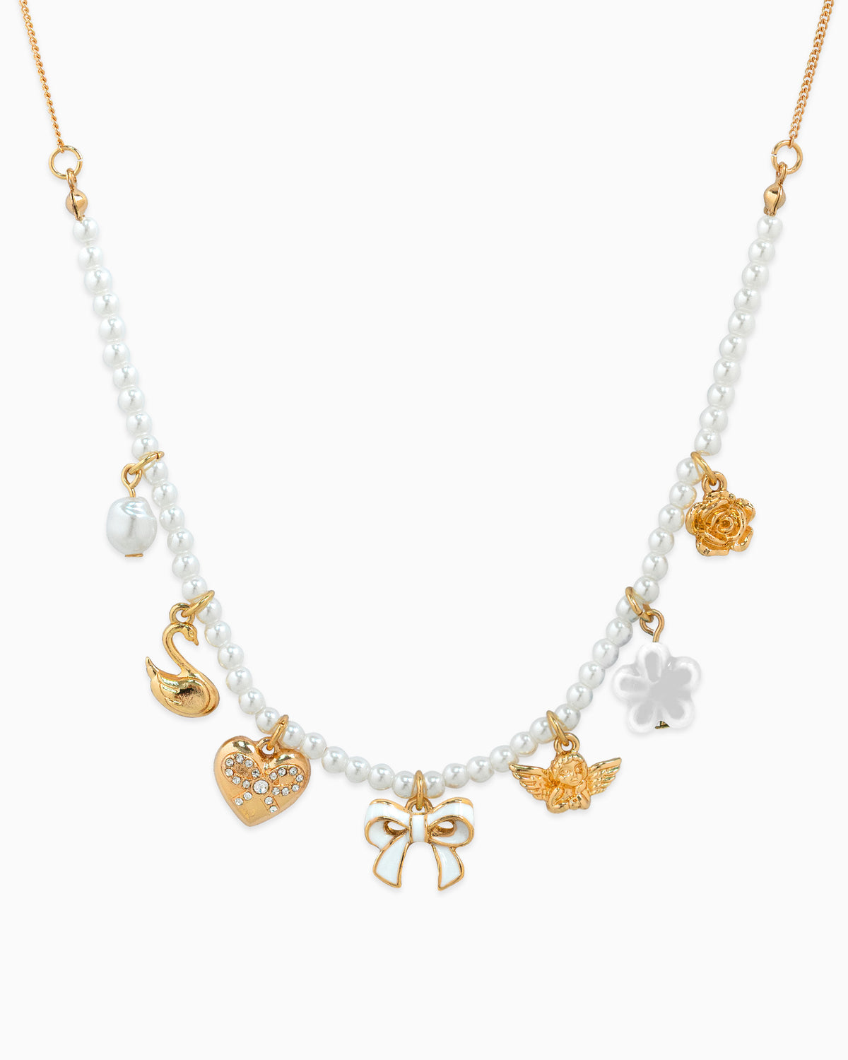 Sugar Pearl Dreams Bow Charm Necklace