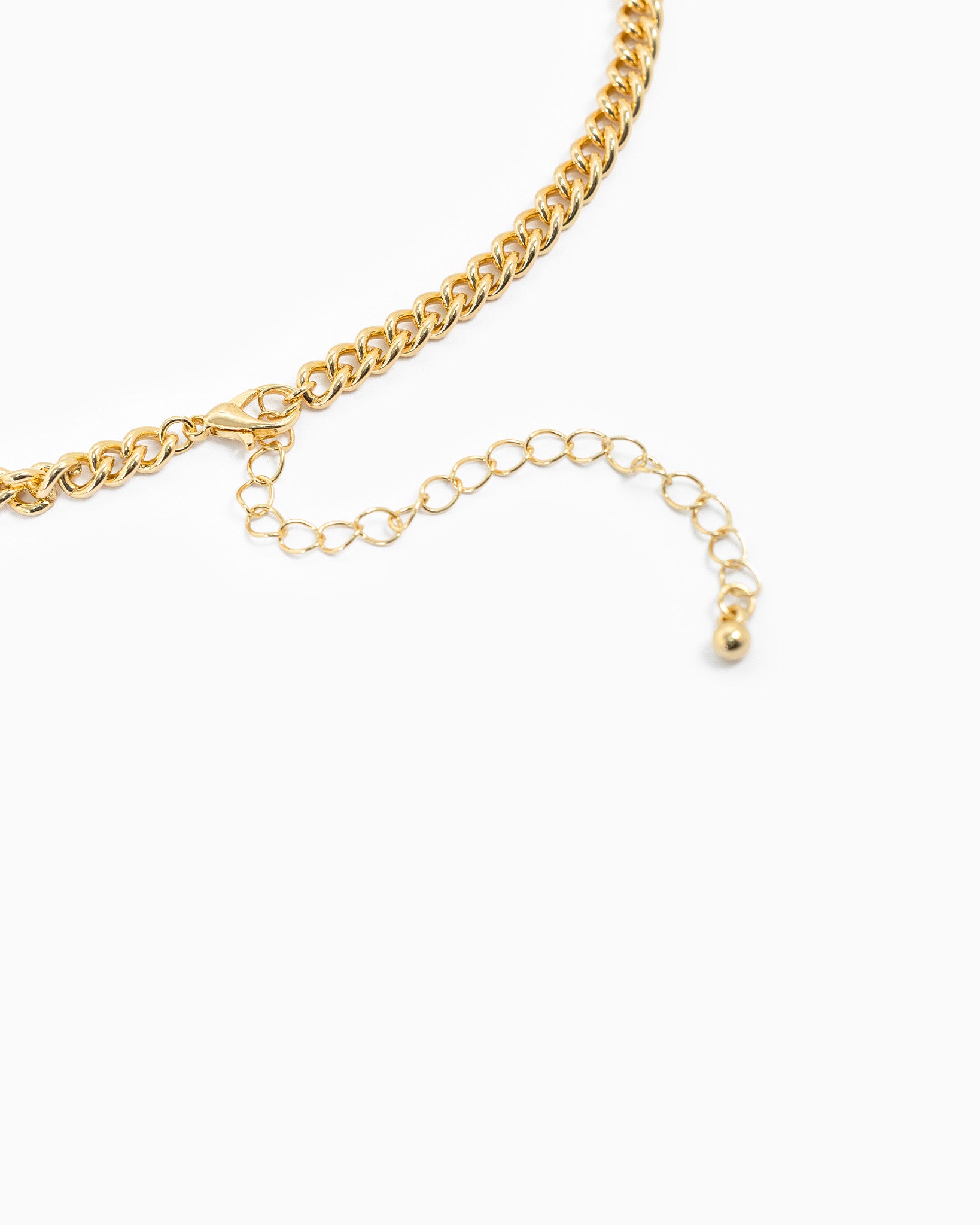 CZ Pave Chunky Horsebit Carabiner Necklace