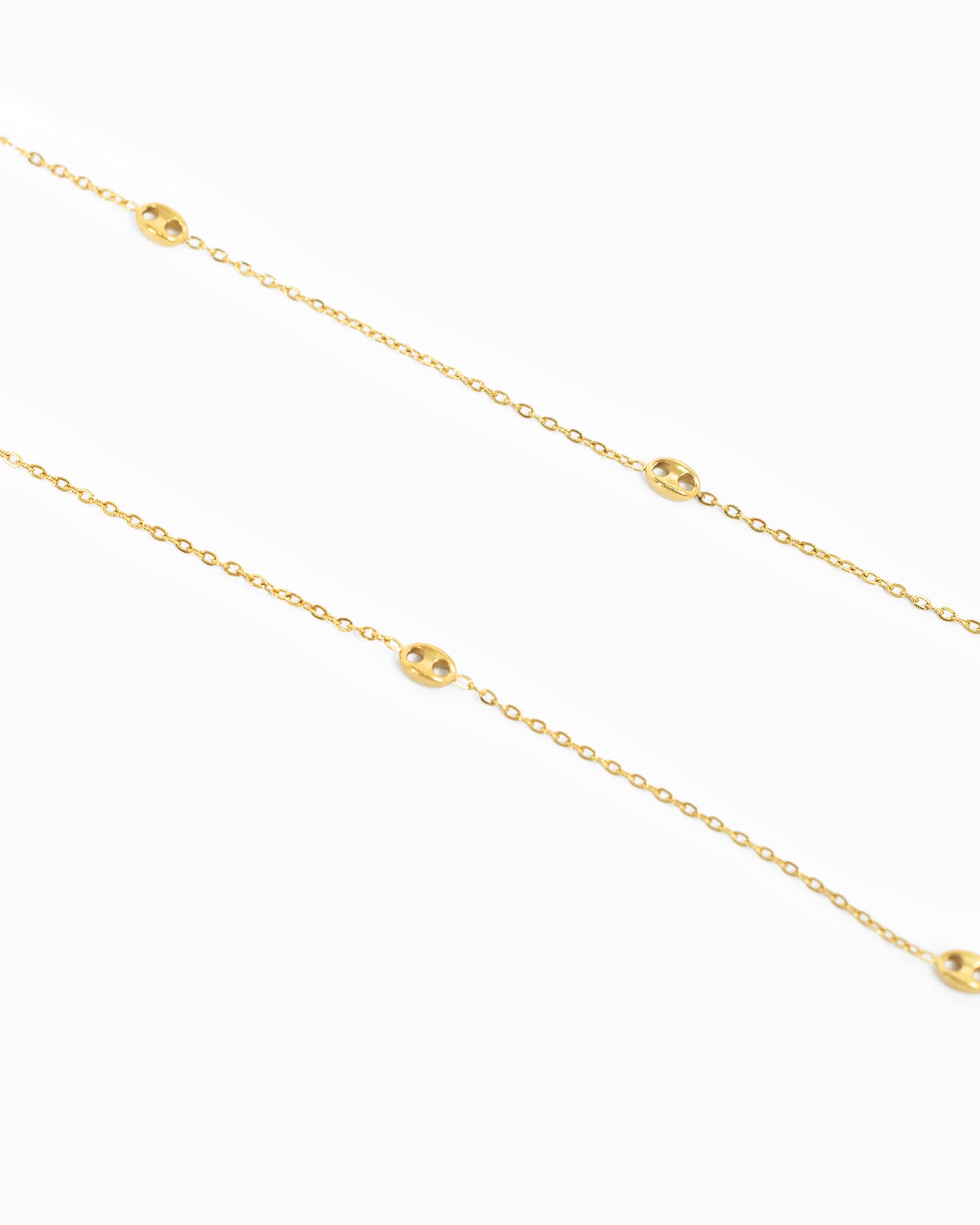 Stainless Mariner Oval Station Chain Necklace