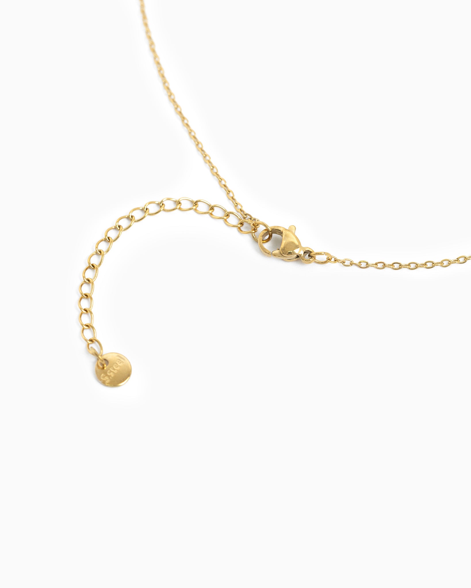 Stainless Mariner Oval Station Chain Necklace-3