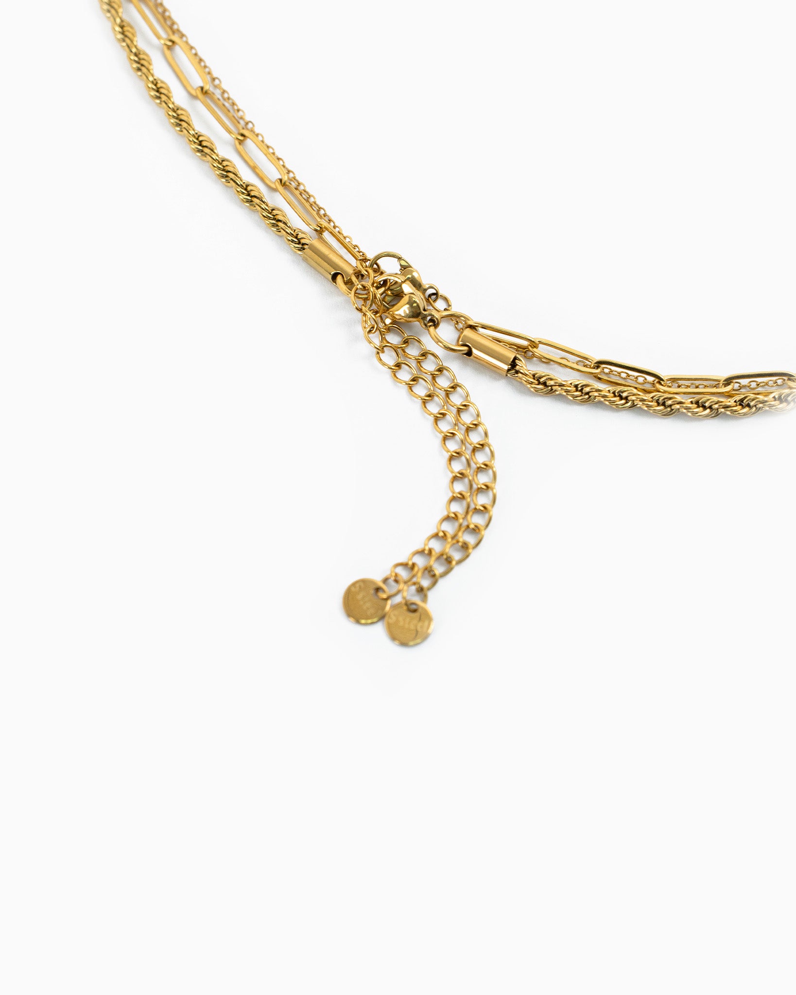 Stainless 3 Layered Turrquoise Starburst Chain Necklace-3