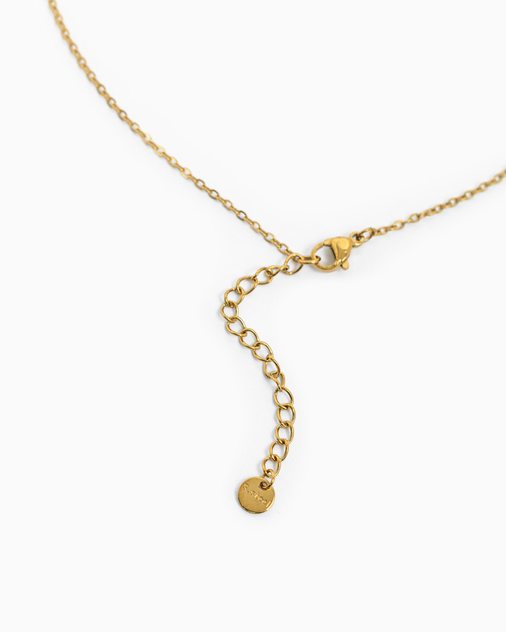 Stainless Mini Stone Cross Pendant Necklace-3