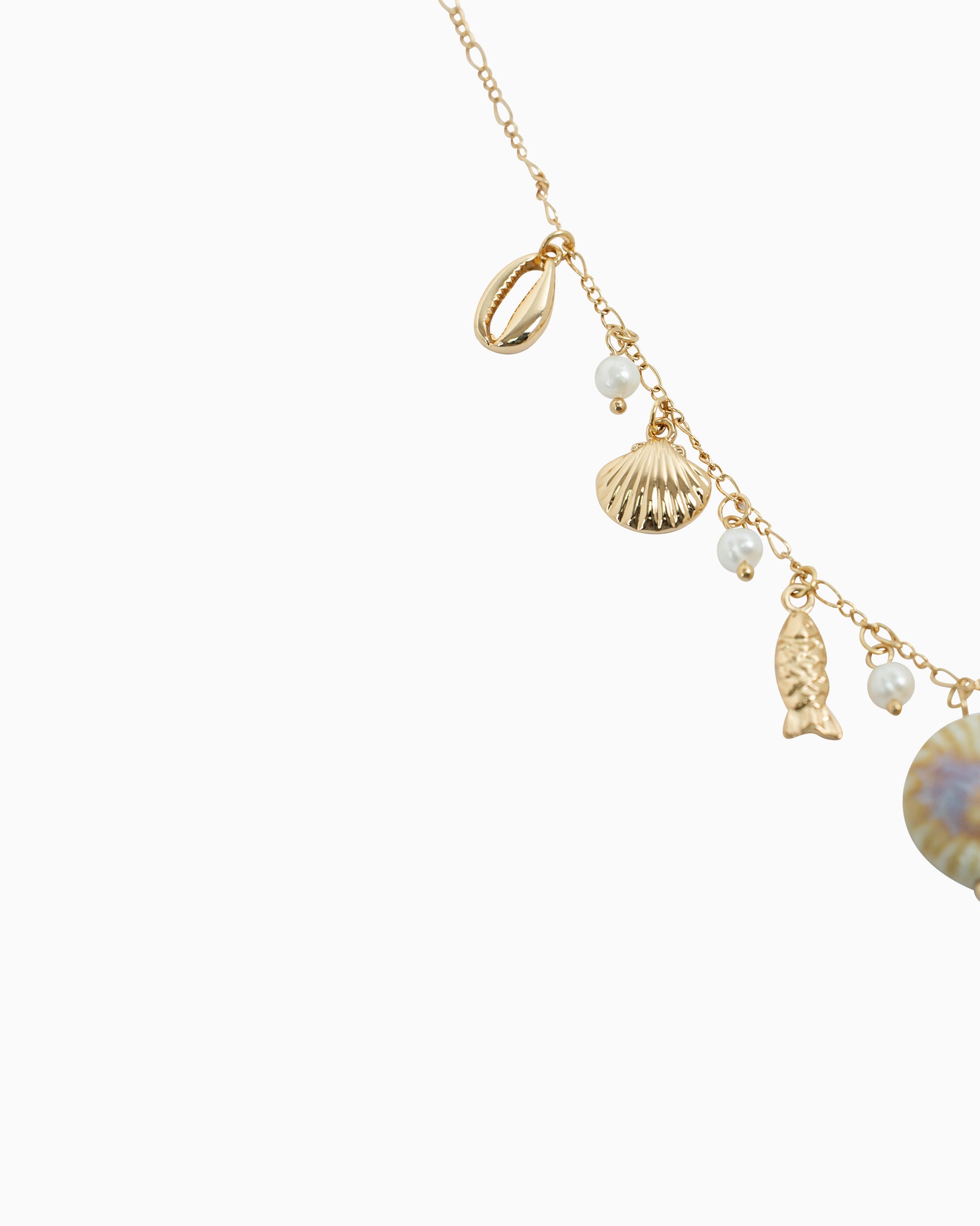 Beach Mermaid Treasure Ceramic Charm Necklace