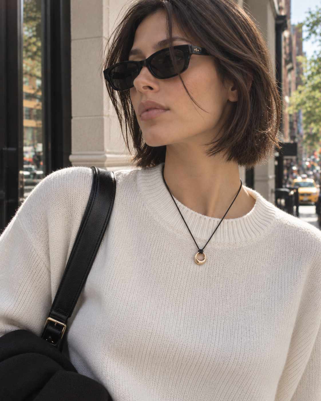 Puffy Ring Wax Cord Necklace-2