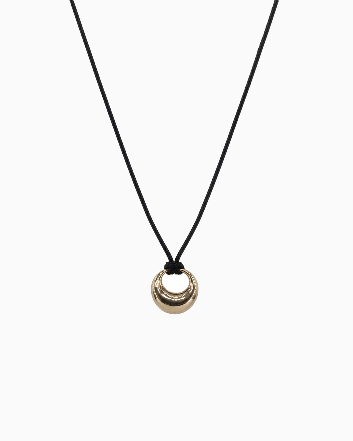 Puffy Ring Wax Cord Necklace-1