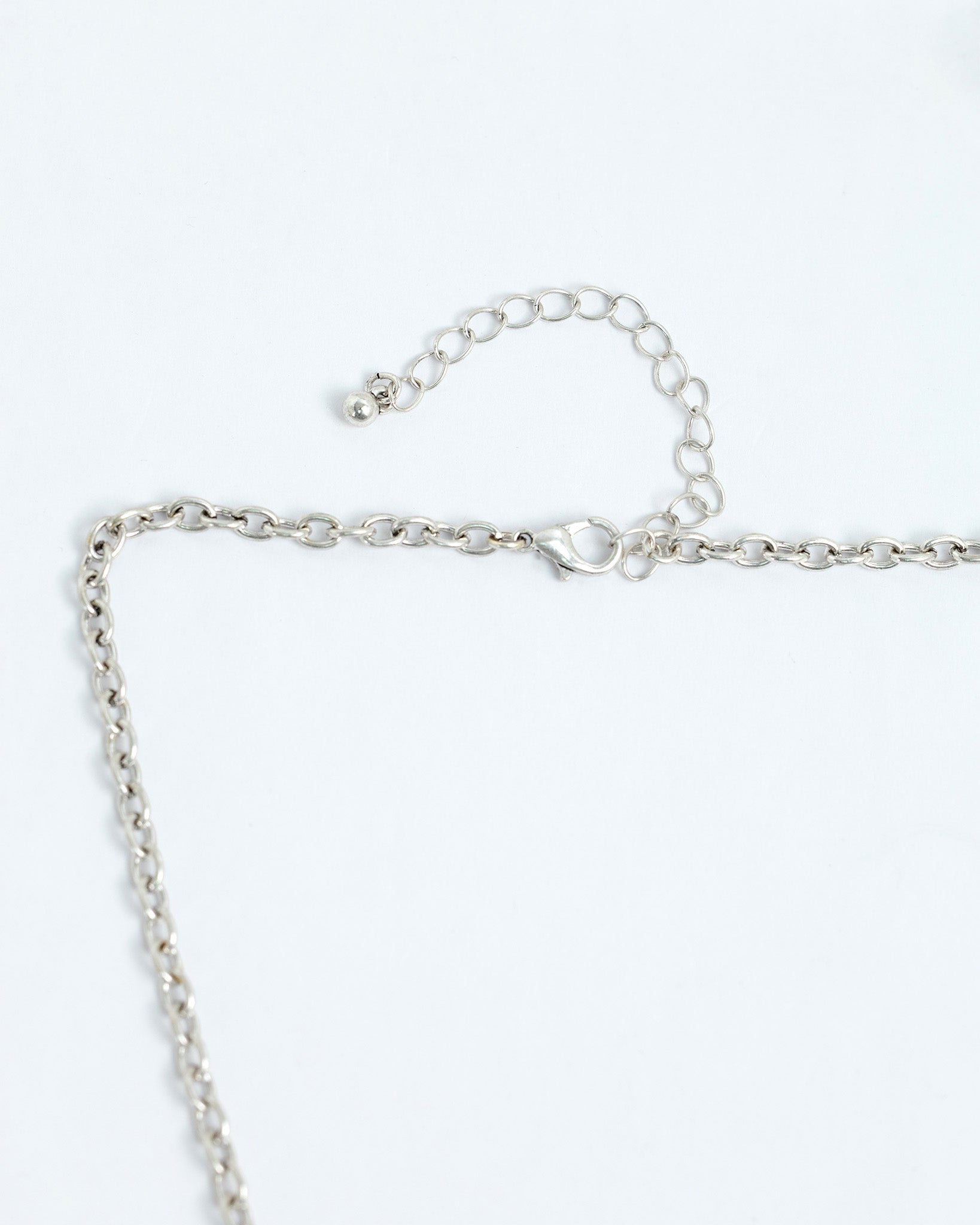 Vintage Silver Heart Key Charm Necklace