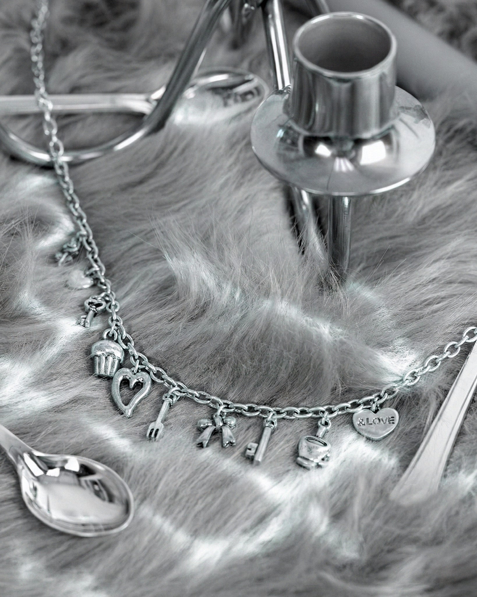 Vintage Dessert Party Charm Necklace – front view