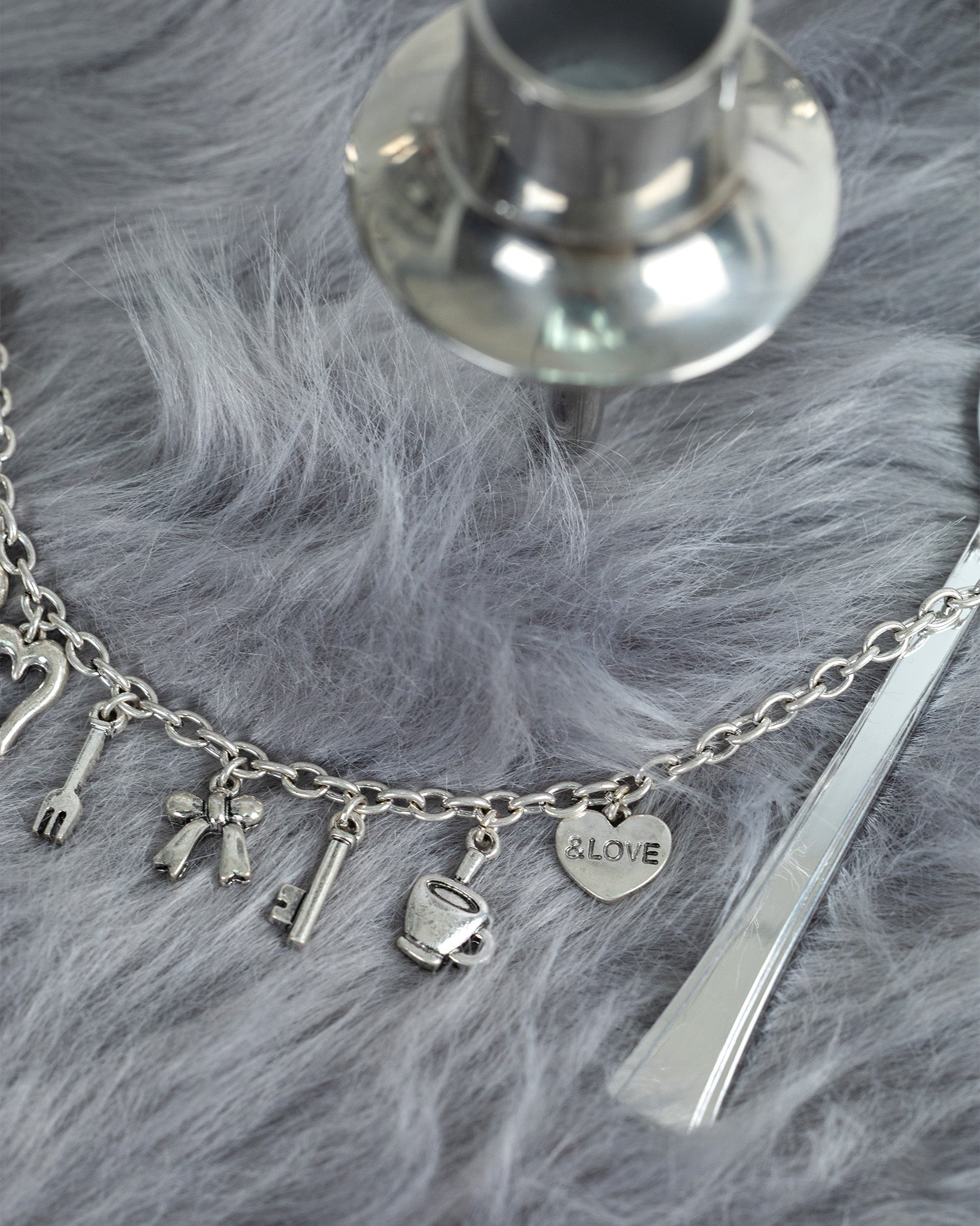 Vintage Dessert Party Charm Necklace – styled view