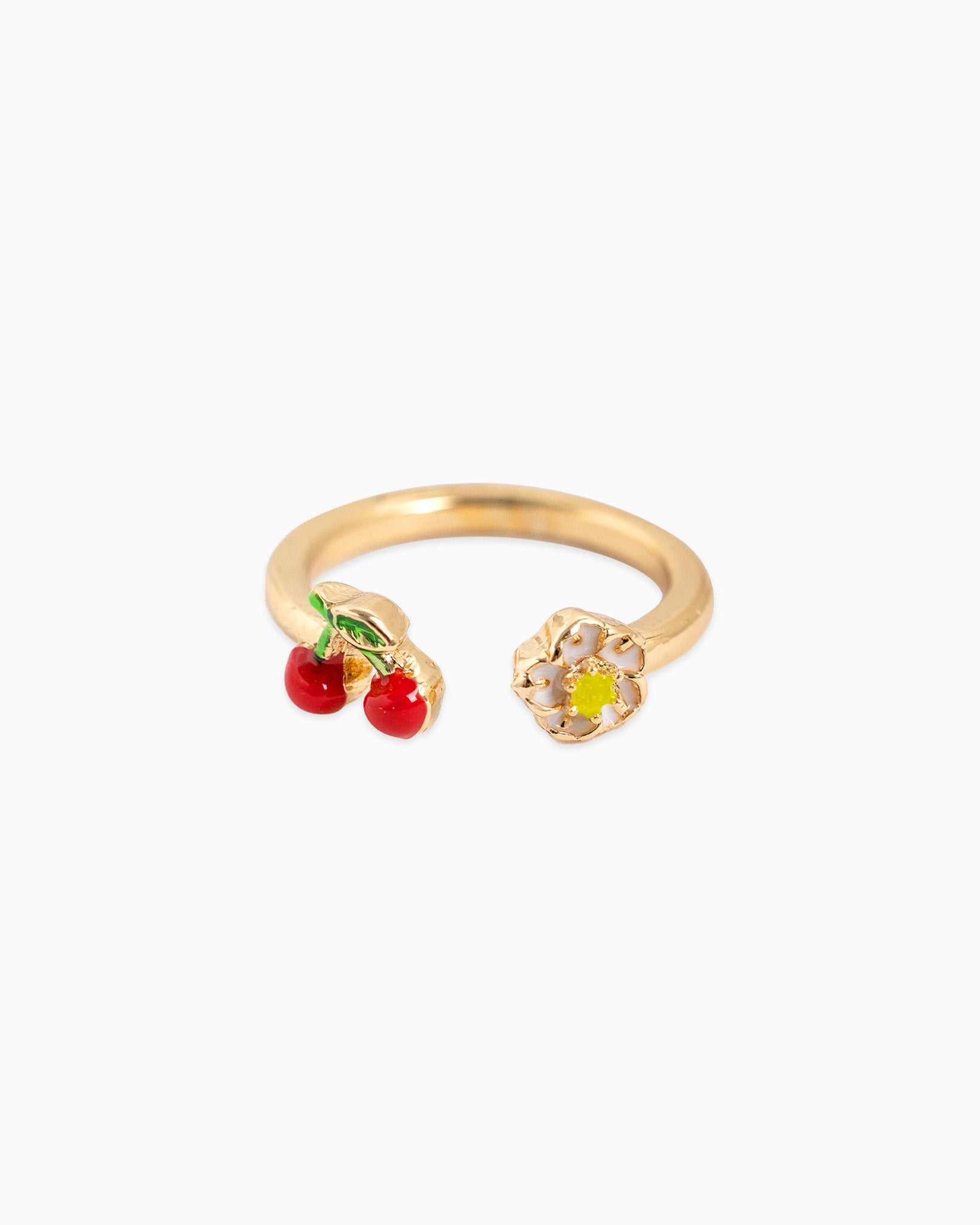 Fruit Cherry Flower Open Ring